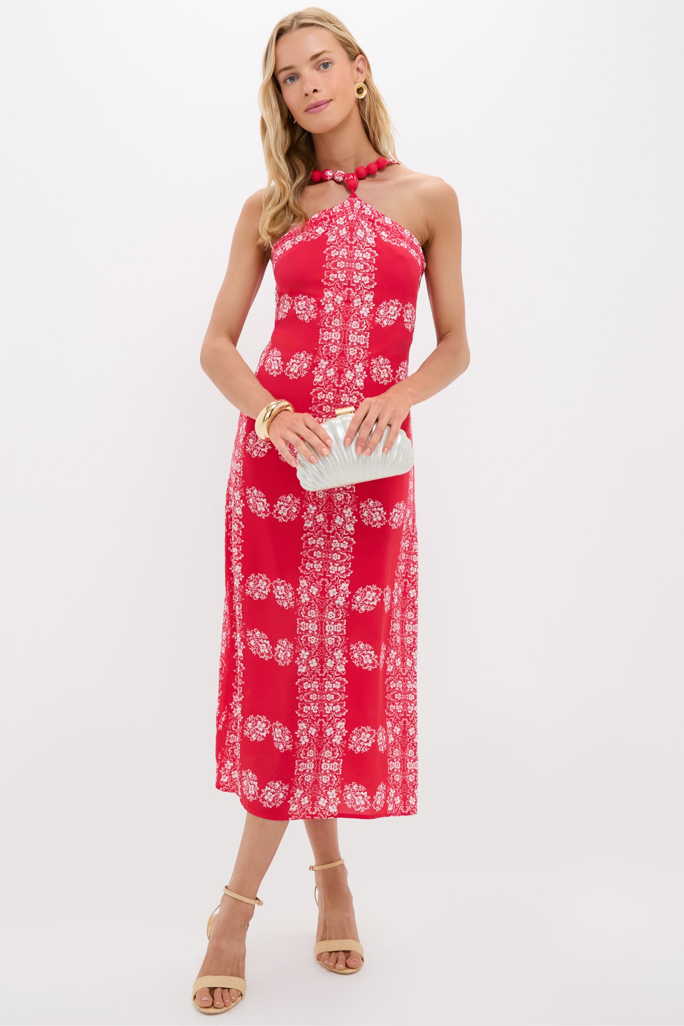 Red Floral Wauwinet Maxi Dress-Beilave