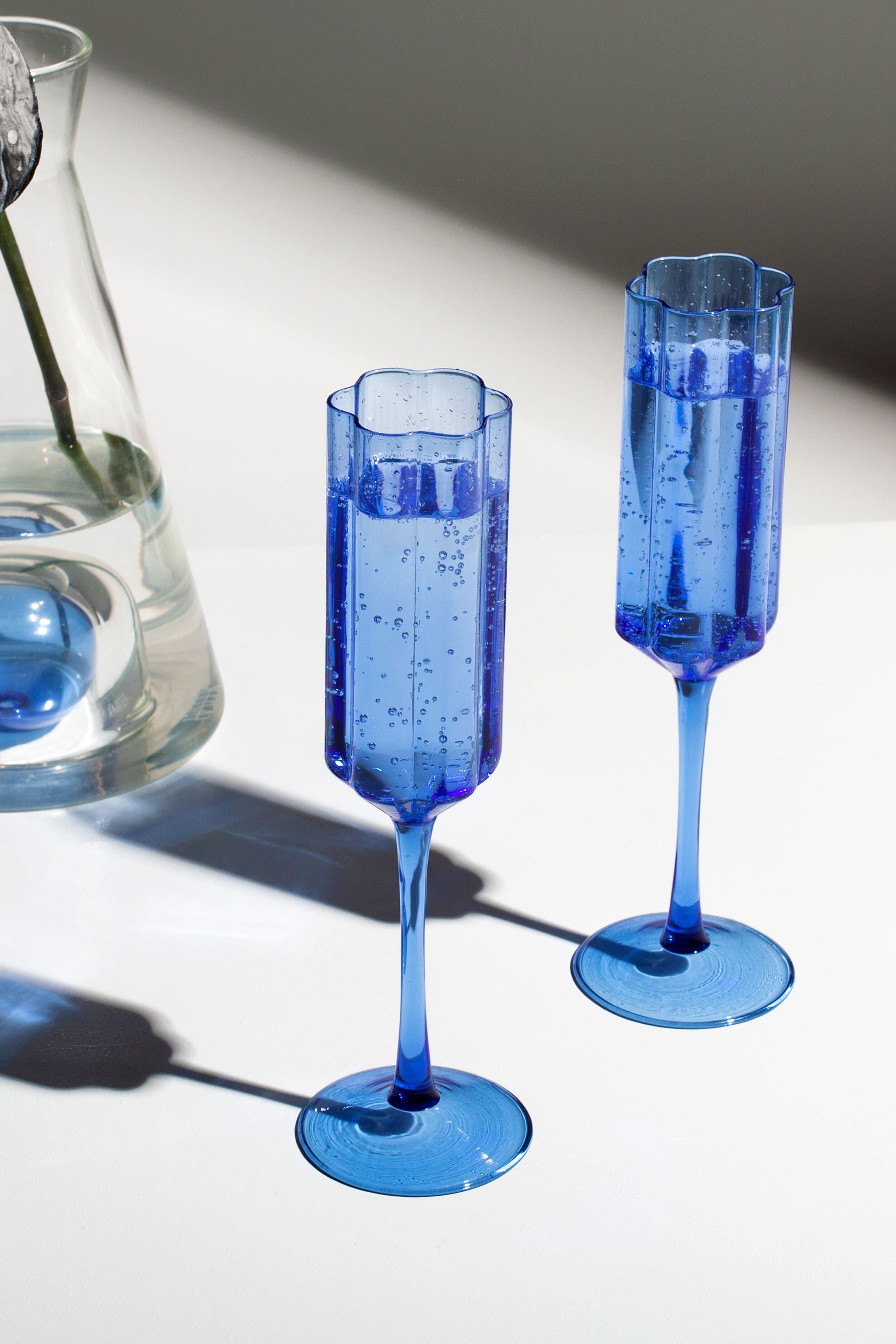 Blue Wave Flutes (Set of 2)-Beilave