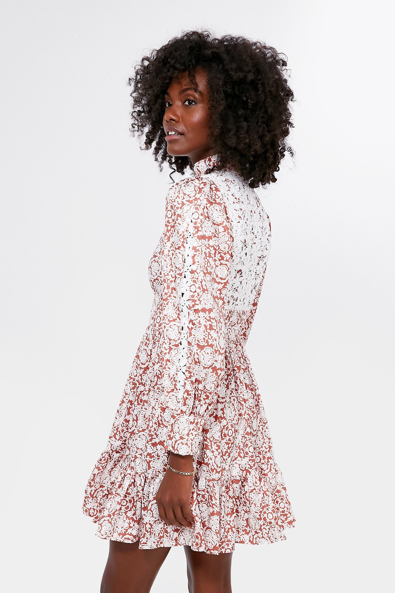Orange Floral Cotton Emory Dress-Beilave