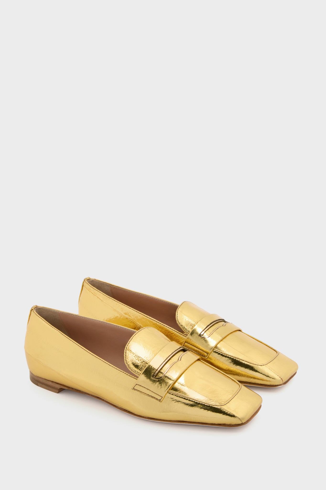 Gold Eel Doublet Loafers-Beilave