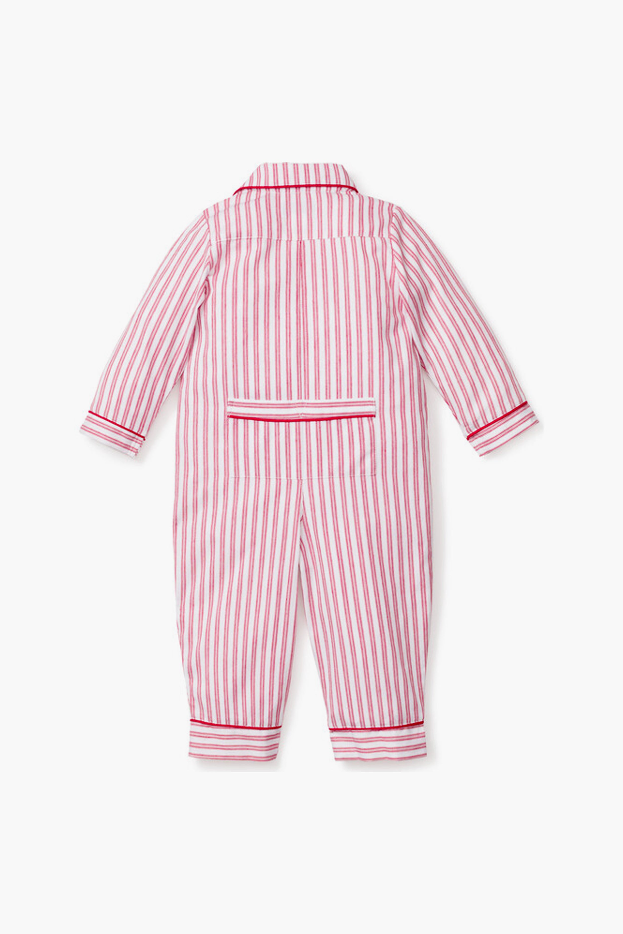 Infant Antique Red Ticking Romper-Beilave
