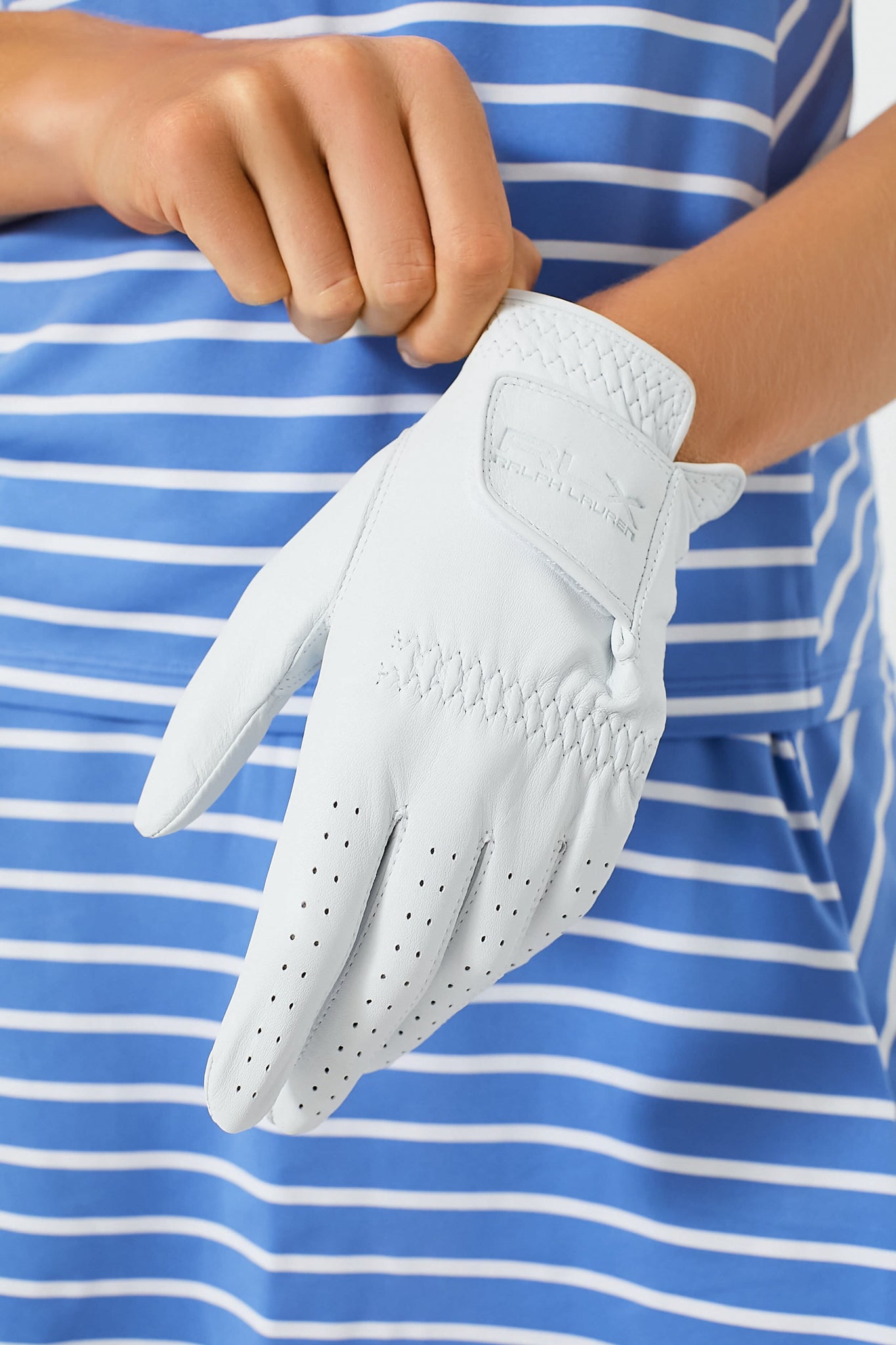 White Leather Golf Glove-Beilave