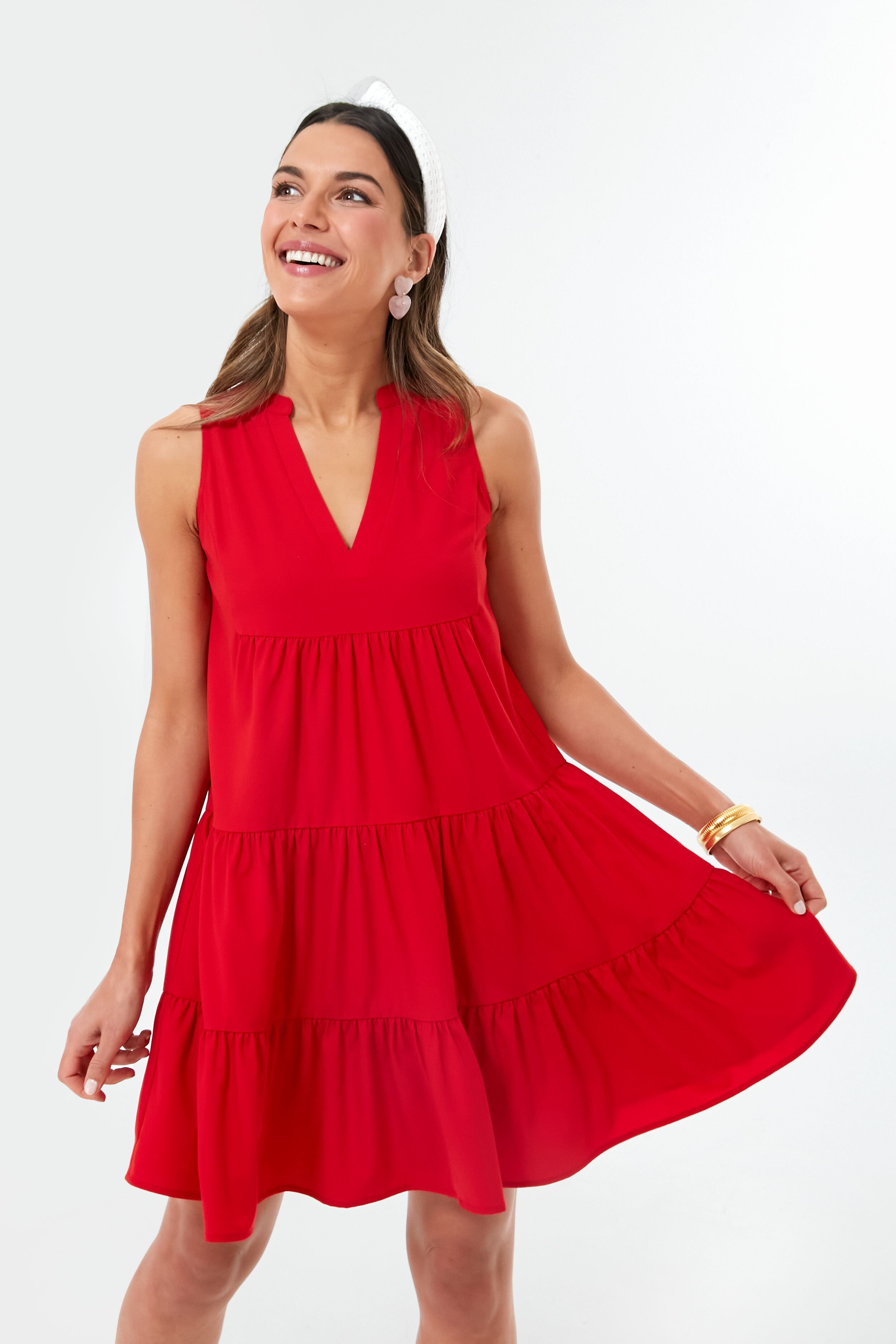 Red Crepe Sleeveless Kenzo Dress-Beilave