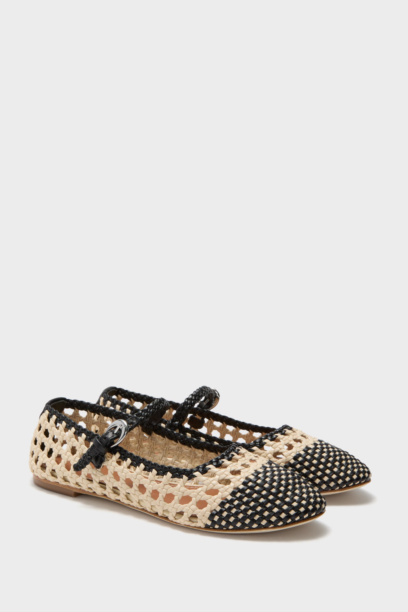 Cream and Black Mary Jane Nell Flat-Beilave