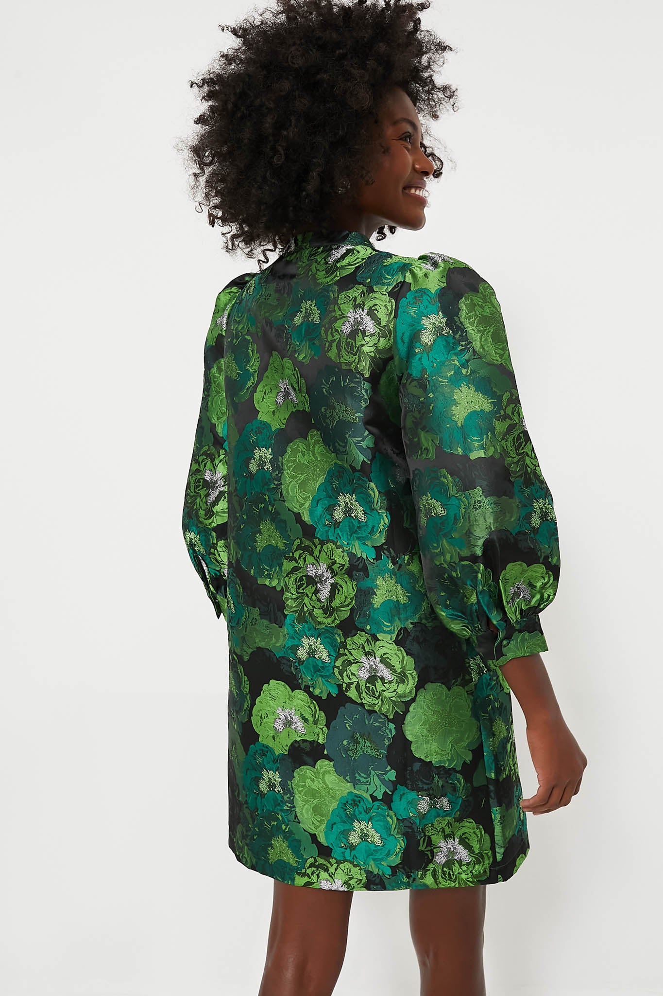 Green Jacquard Samantha Dress-Beilave