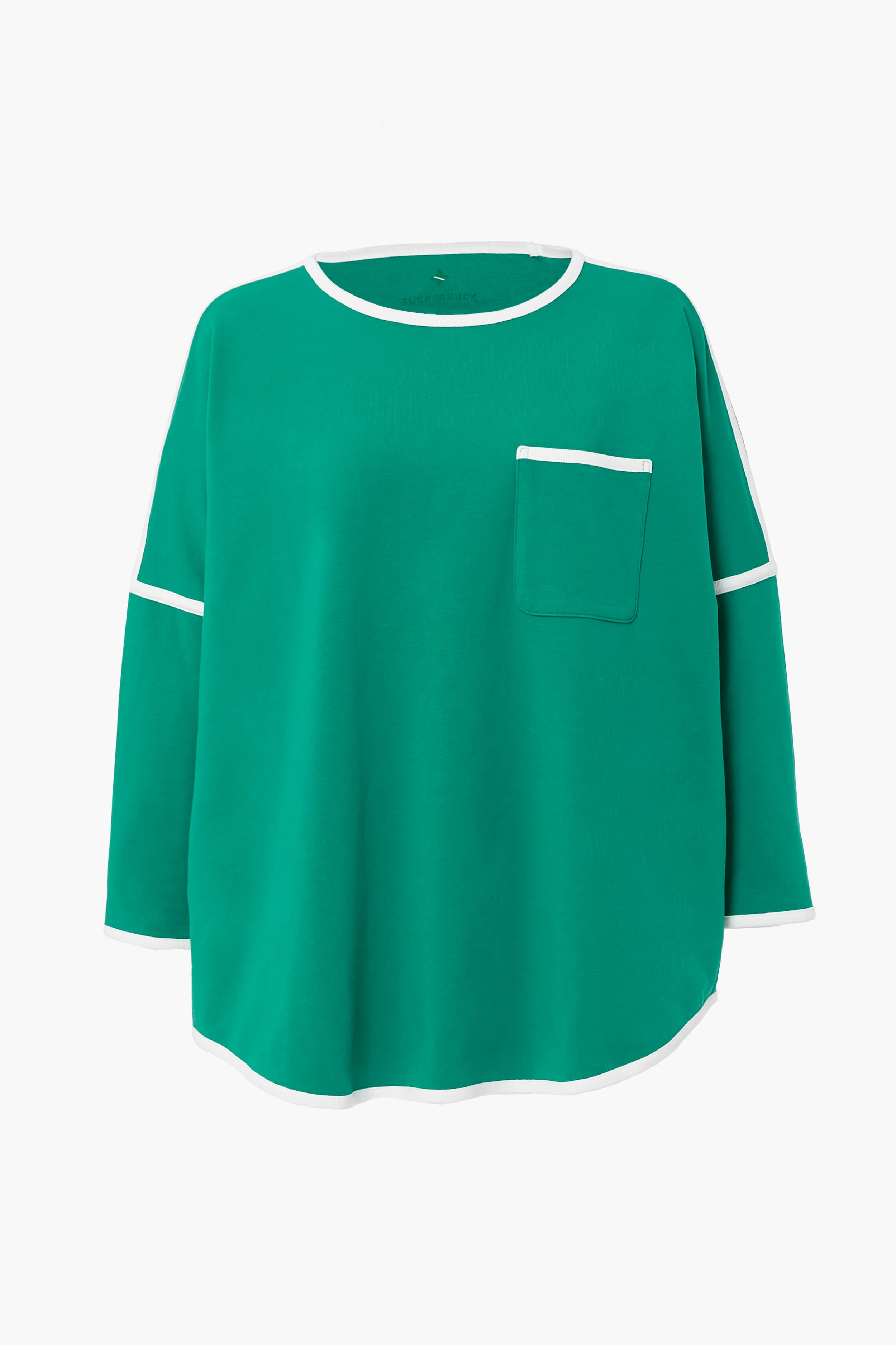 Green and White Terry Farah Pullover-Beilave