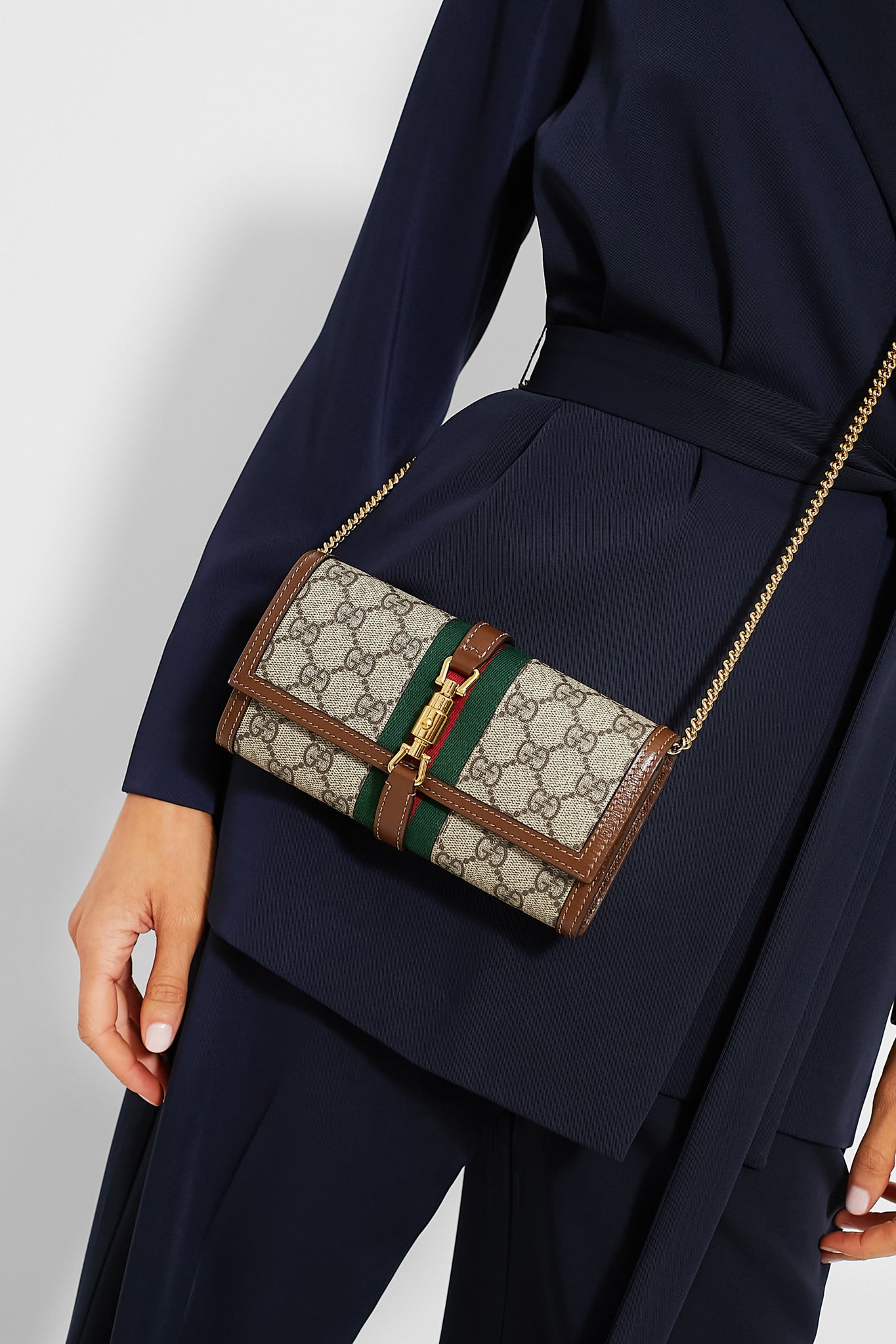 Gucci Beige GG Canvas Jacket 1961 Wallet On Chain-Beilave