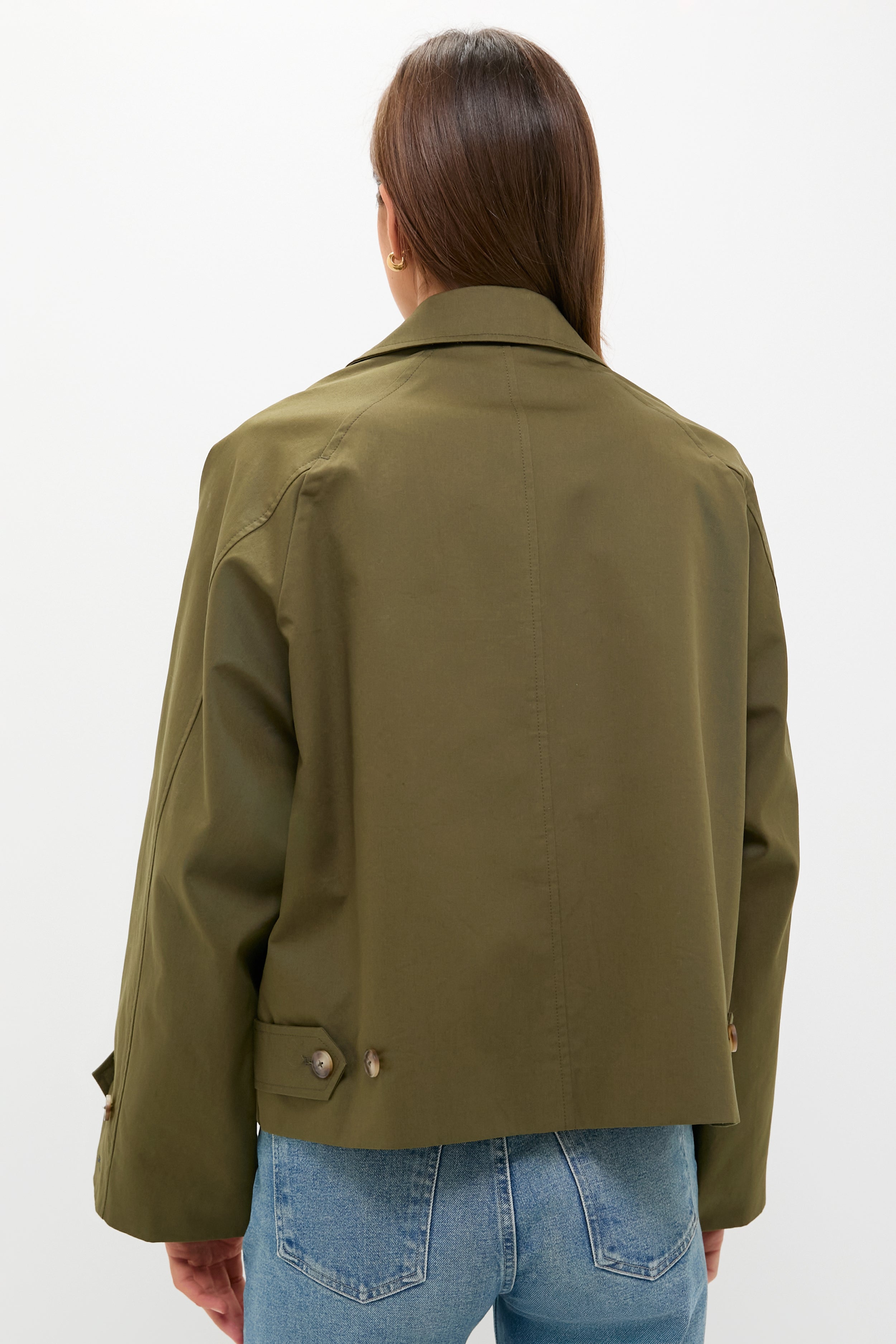 Olive Drew Short Trench Coat-Beilave