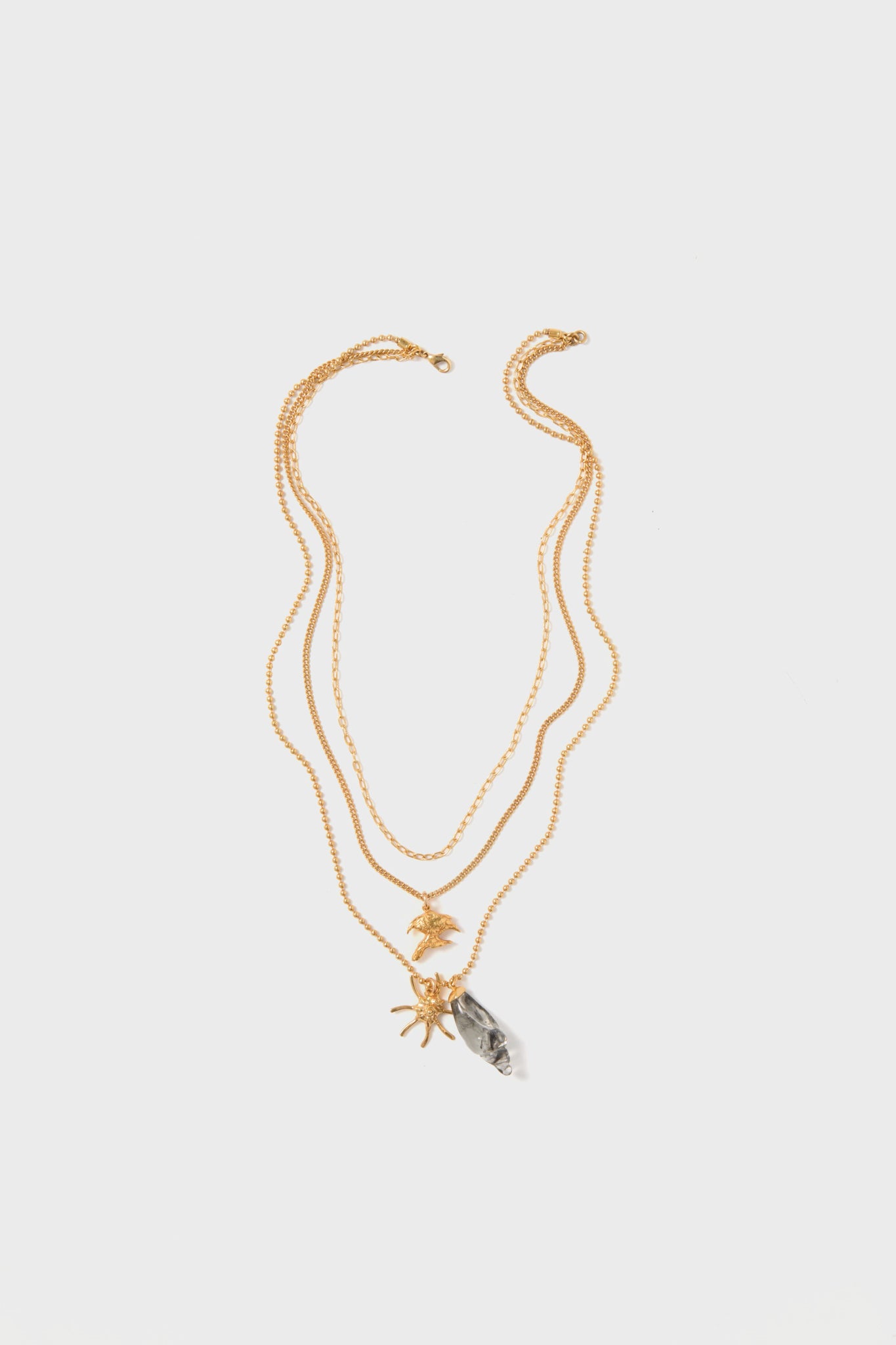 Gold Reverie Chain Charm Necklace-Beilave