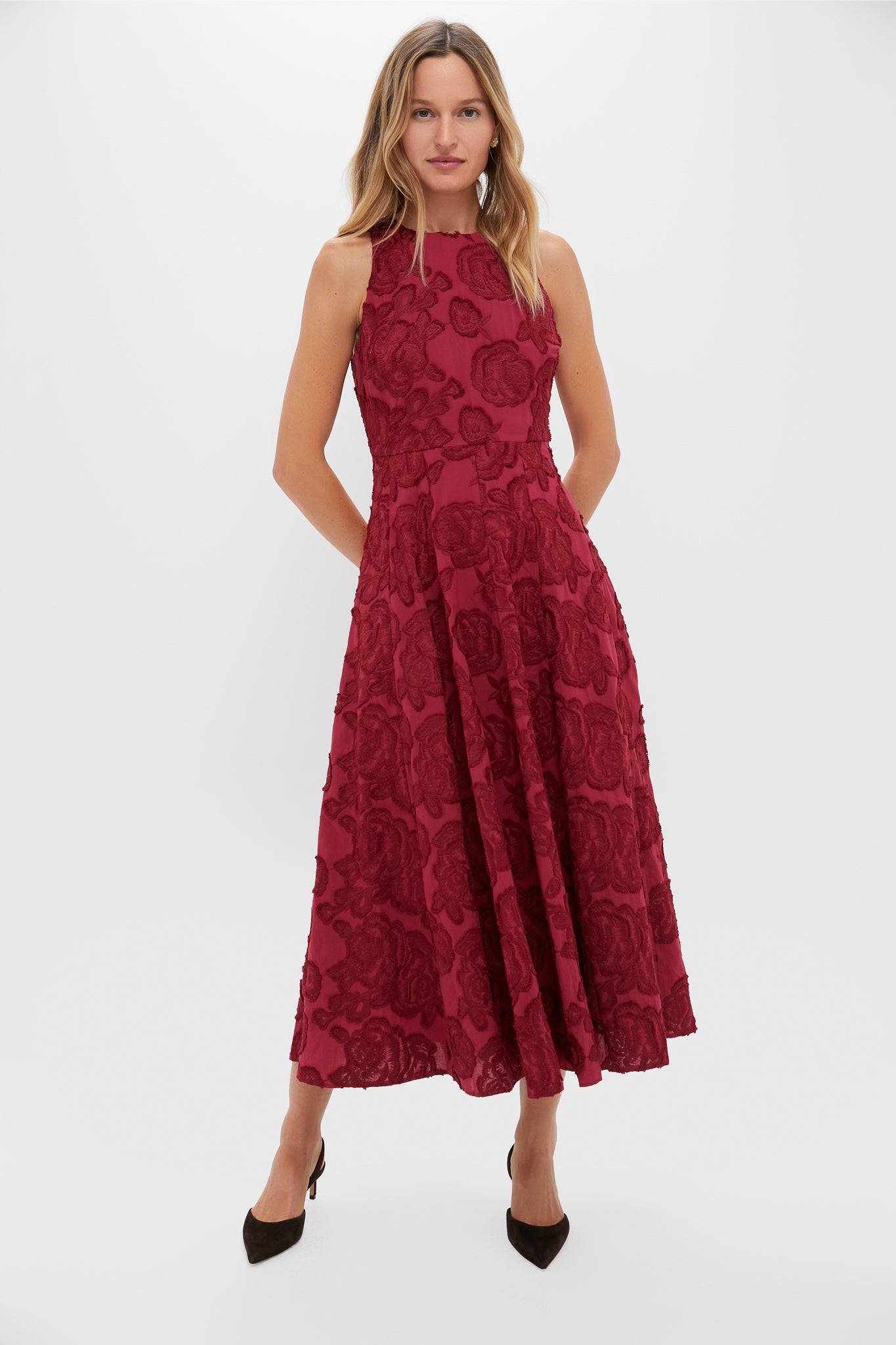 Ruby Textured Floral Melina Maxi Dress-Beilave