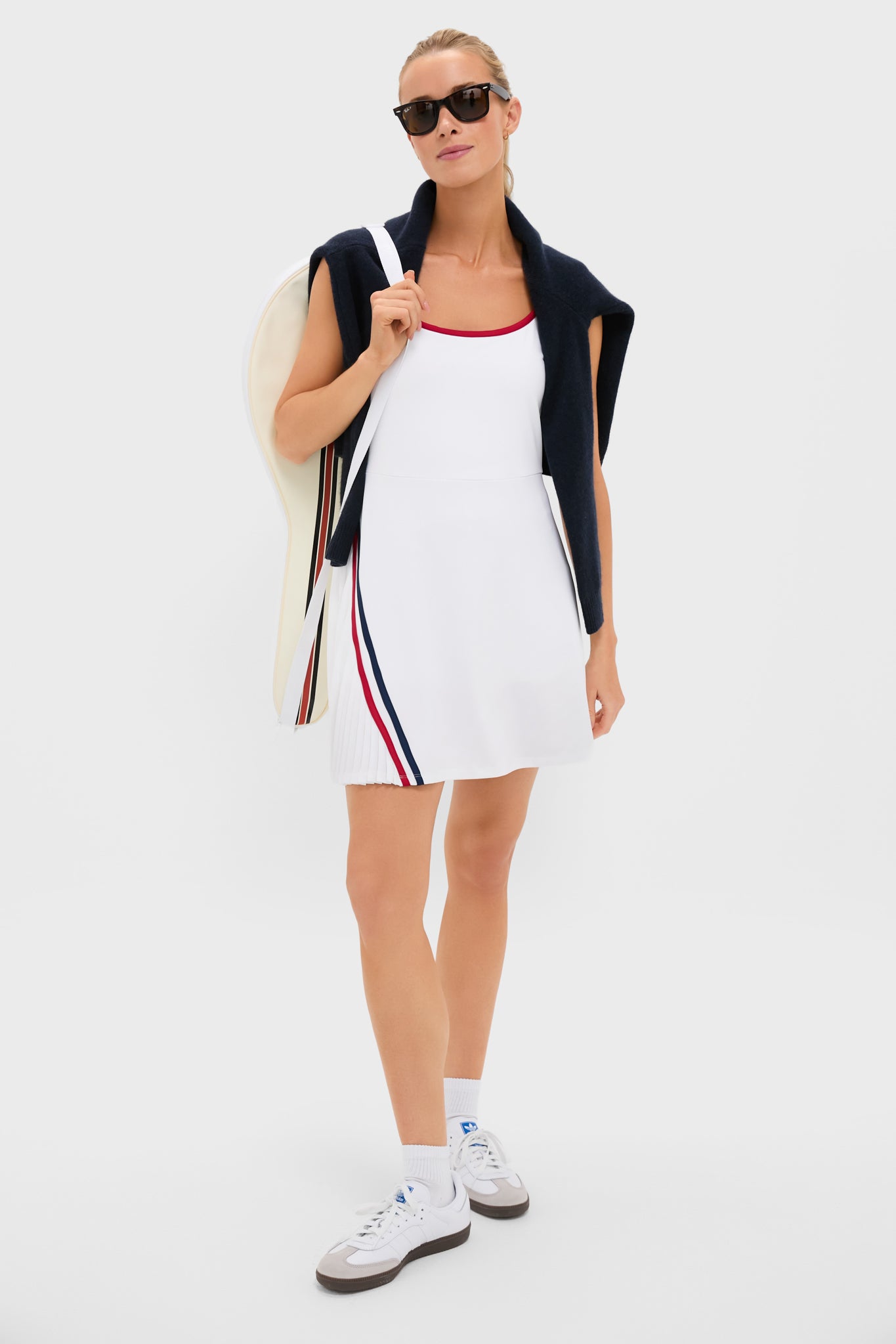 White Performance Jersey Cleo Tennis Tank Dress-Beilave