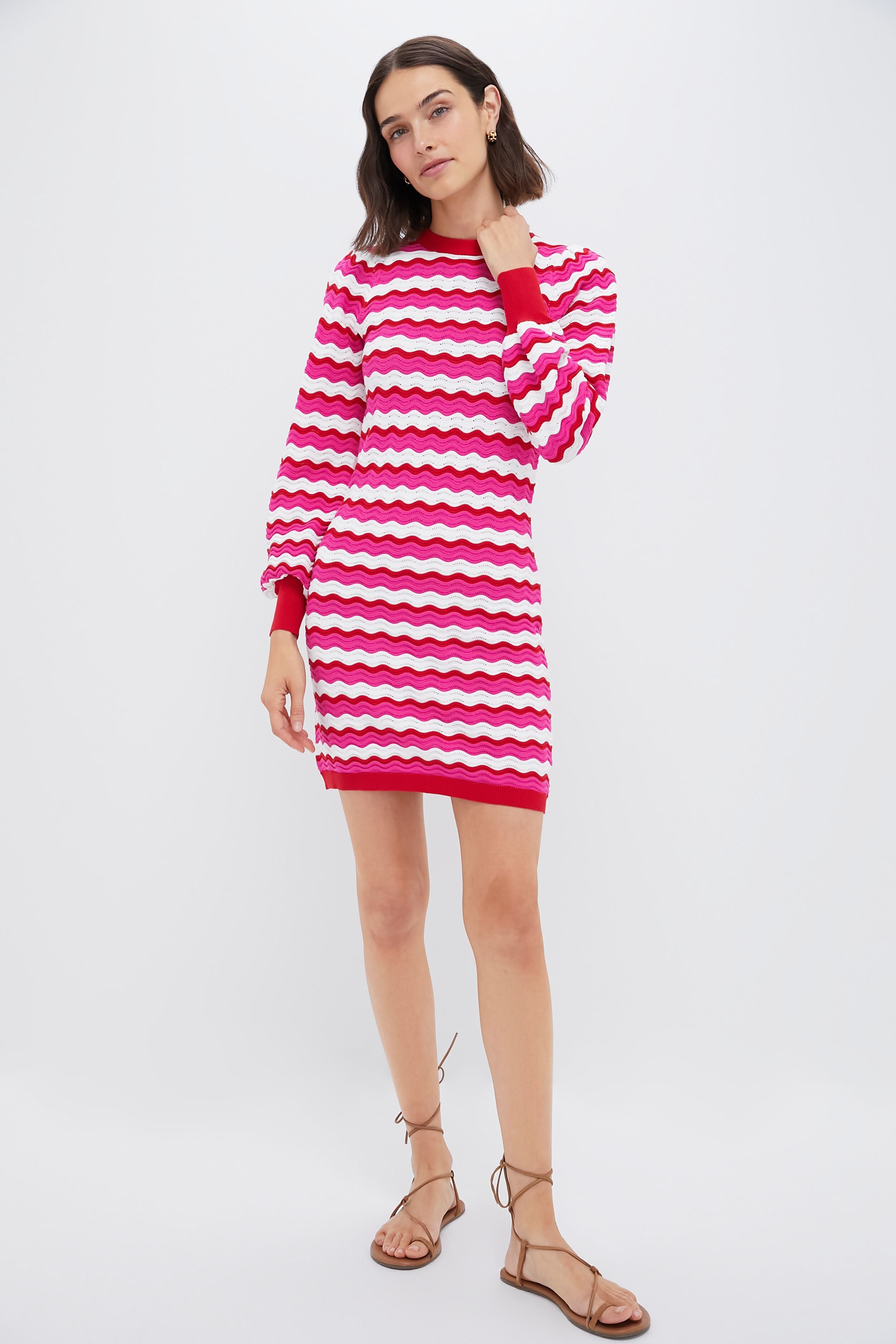 Ruby Wavy Stripe Callie Mini Dress-Beilave