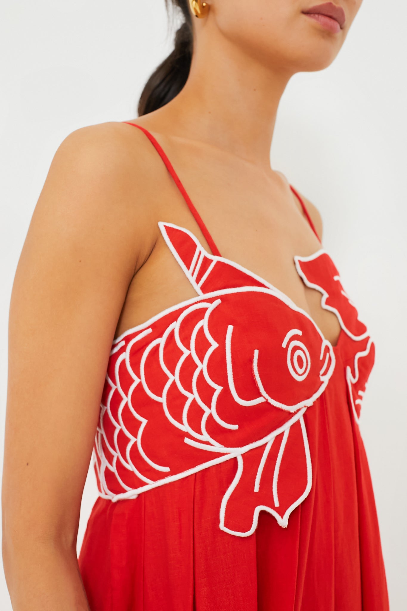 Exclusive Red Fish Top Maxi Dress-Beilave