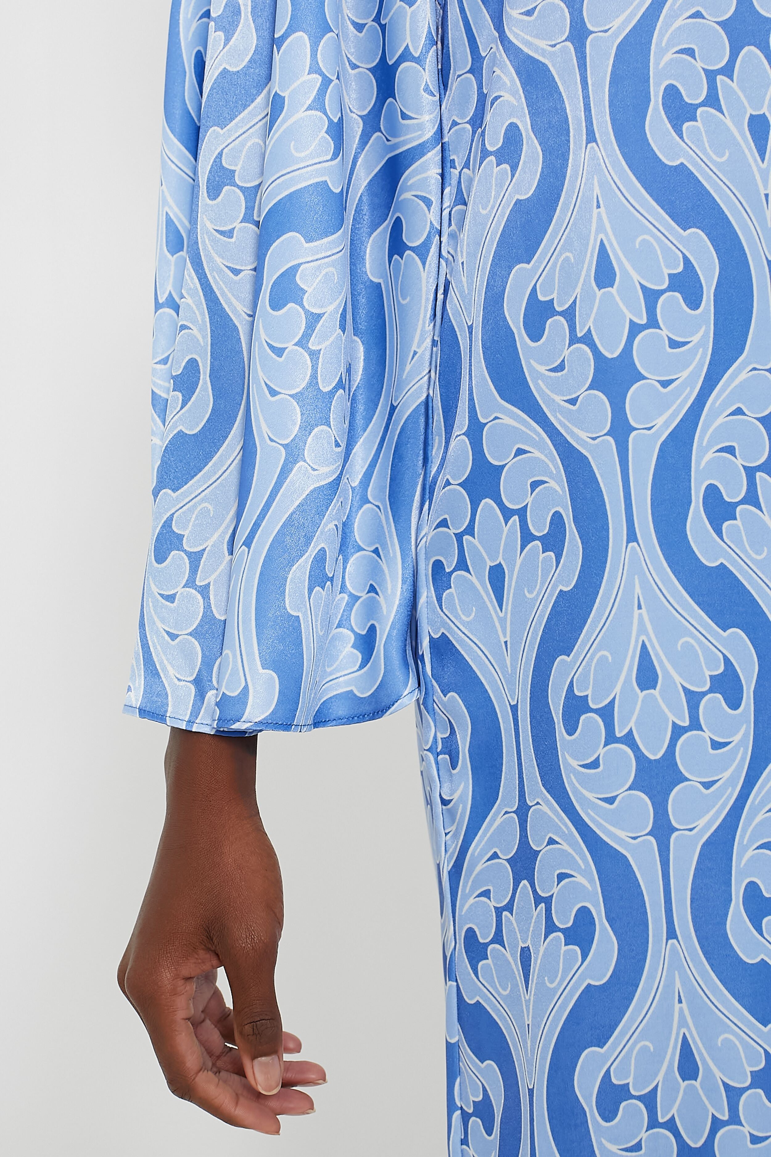 One Shoulder Blue Geometric Luna Dress-Beilave