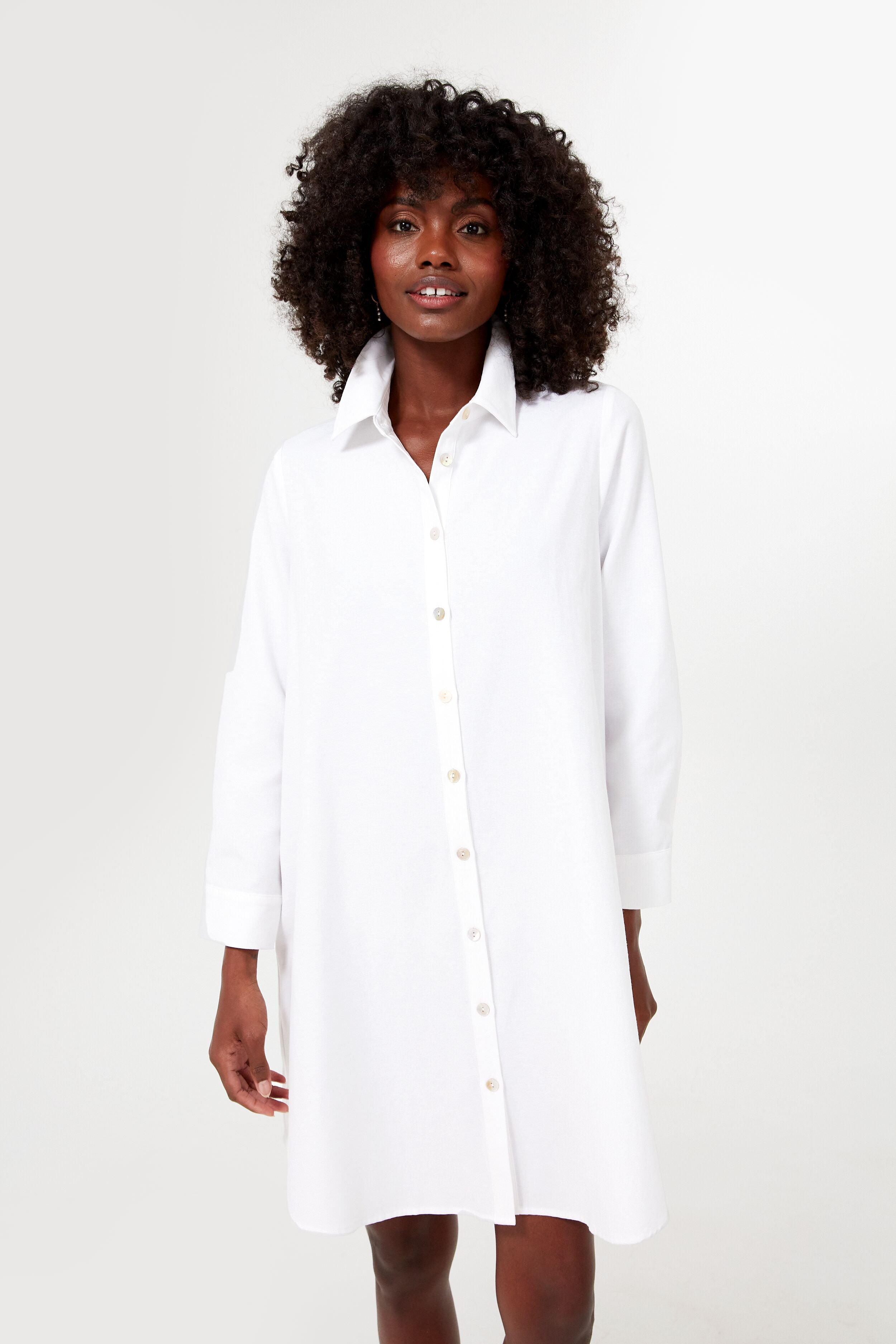White Oxford Harris Shirt Dress-Beilave