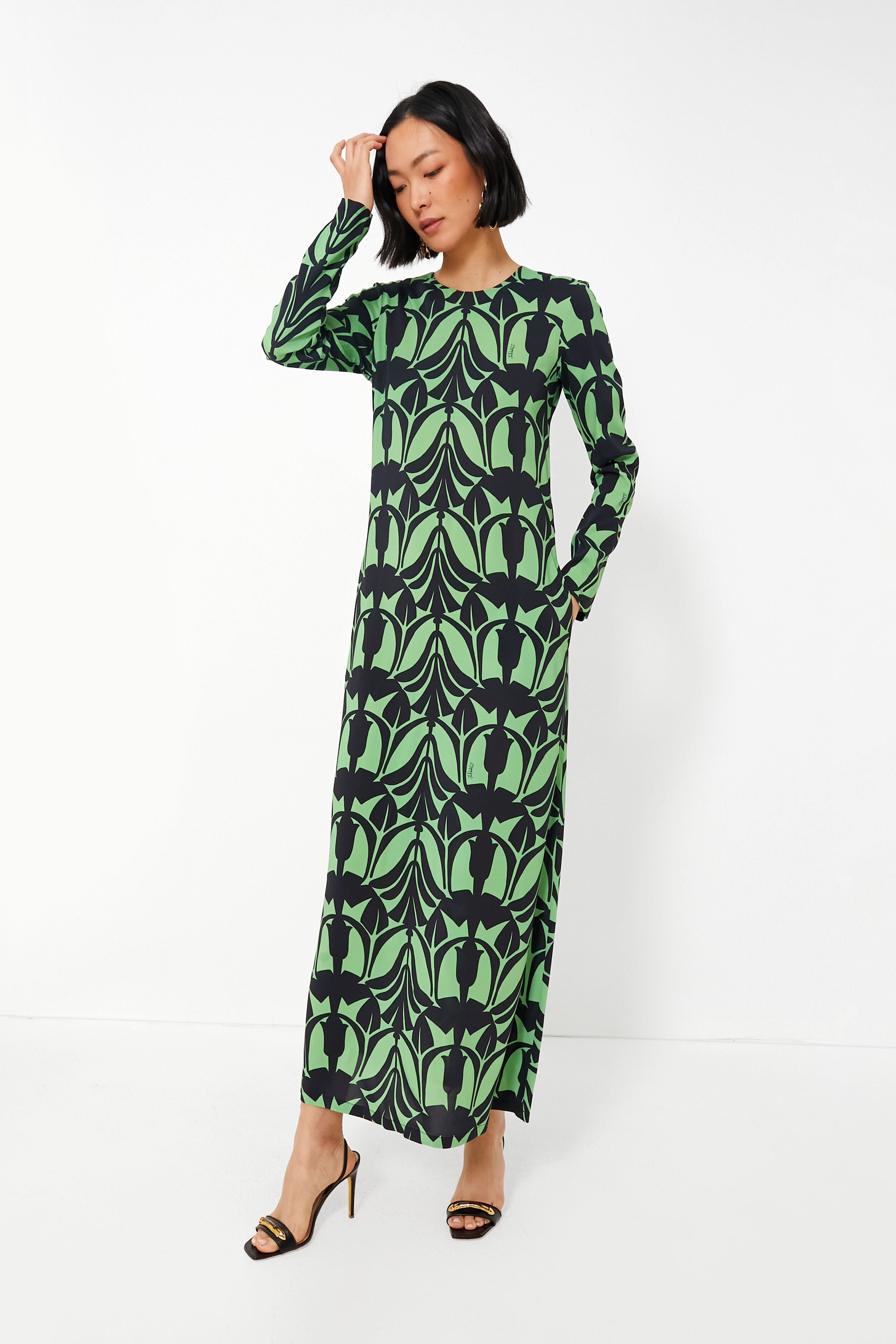 Papyrus Long Sleeve Swing Dress-Beilave