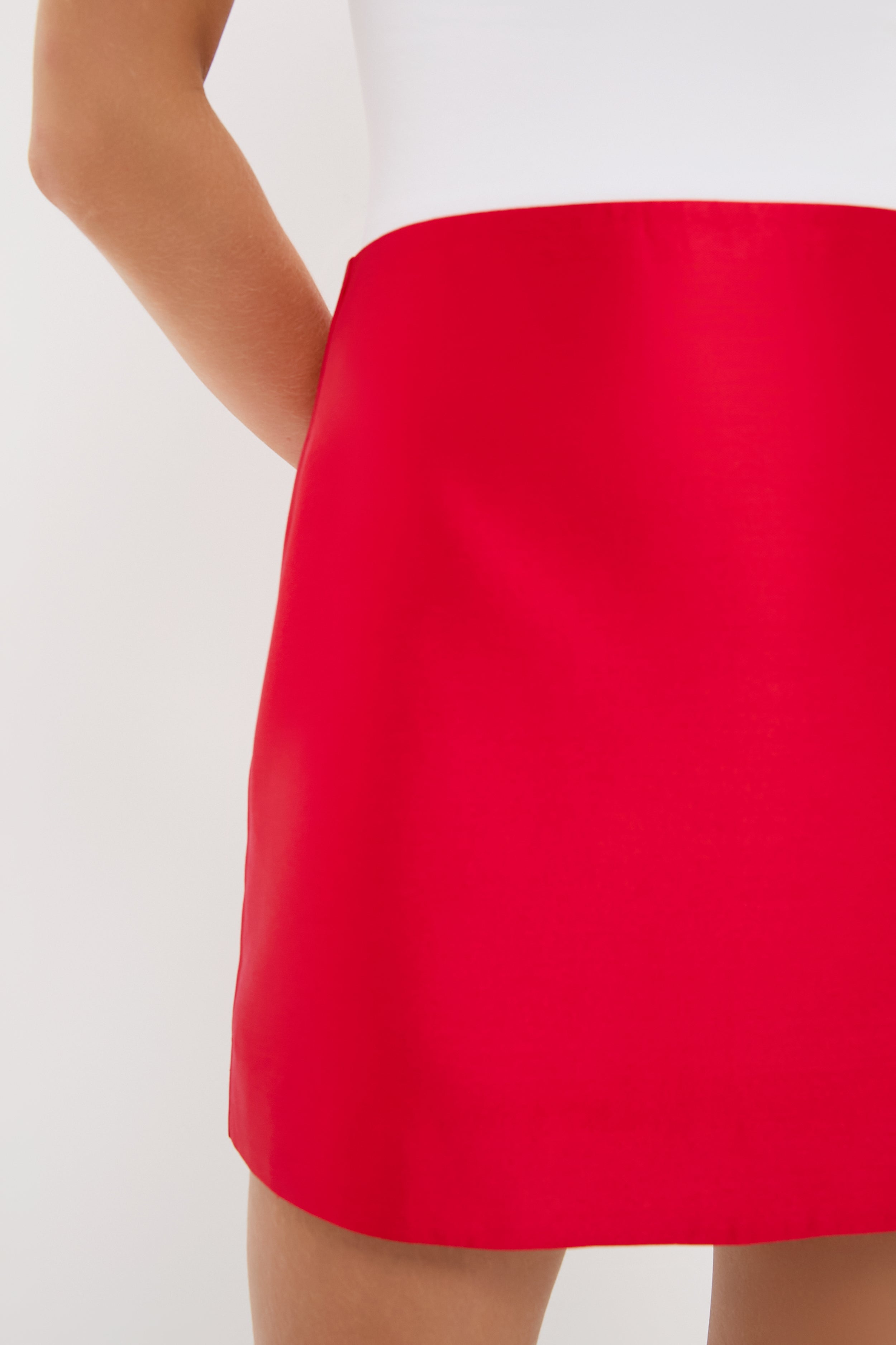 Red Dupioni Opal Skirt-Beilave