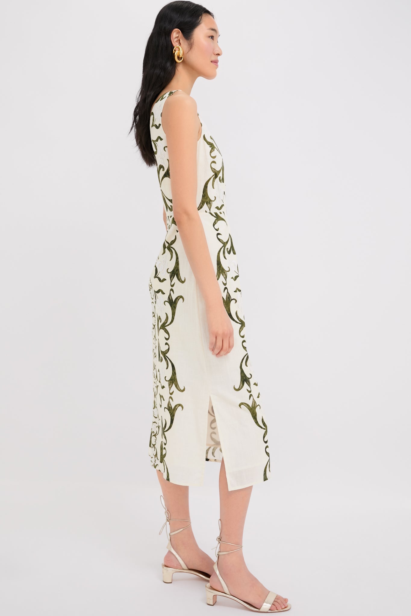 Green Detail Asher Midi Dress-Beilave