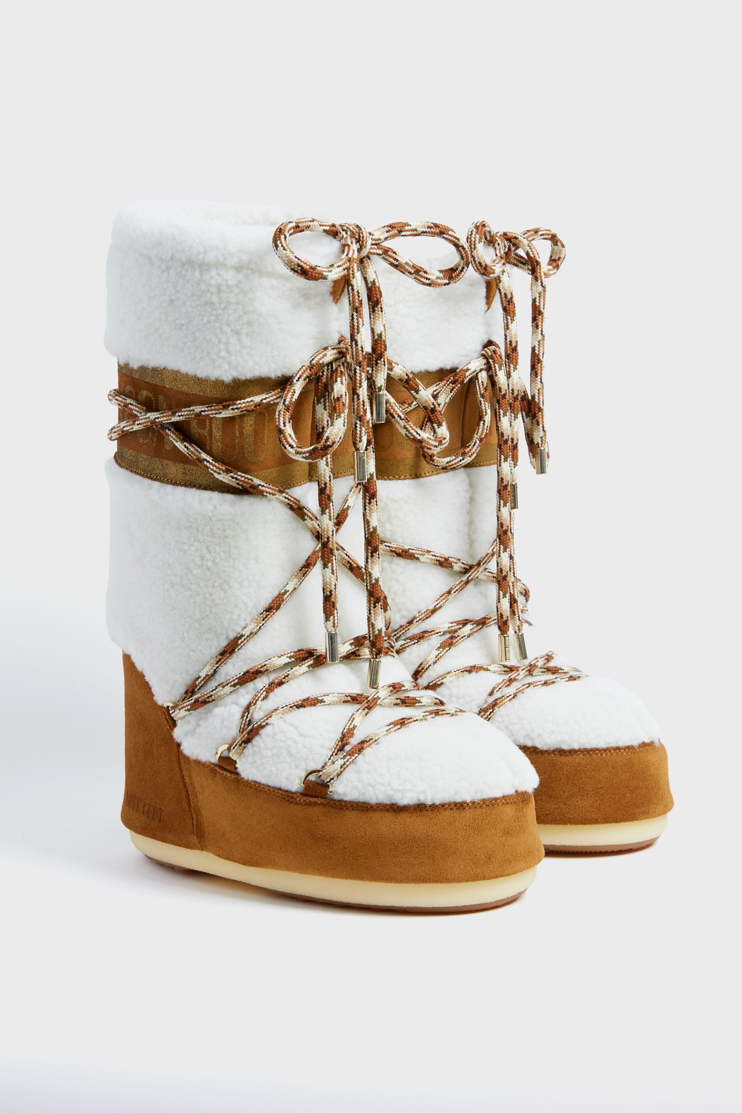 Whisky Off White Icon Shearling Boots-Beilave