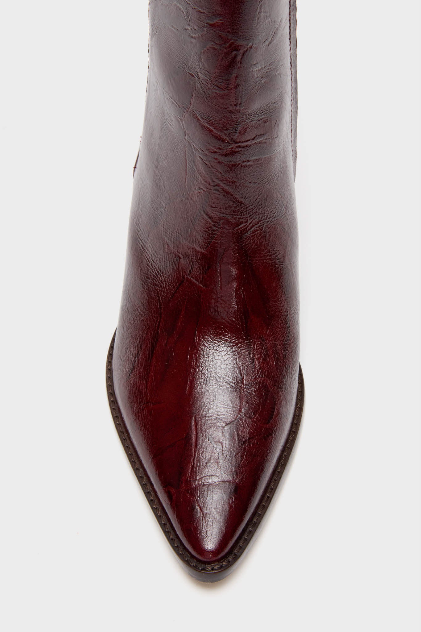 Burgundy Crinkle Caty Boots-Beilave