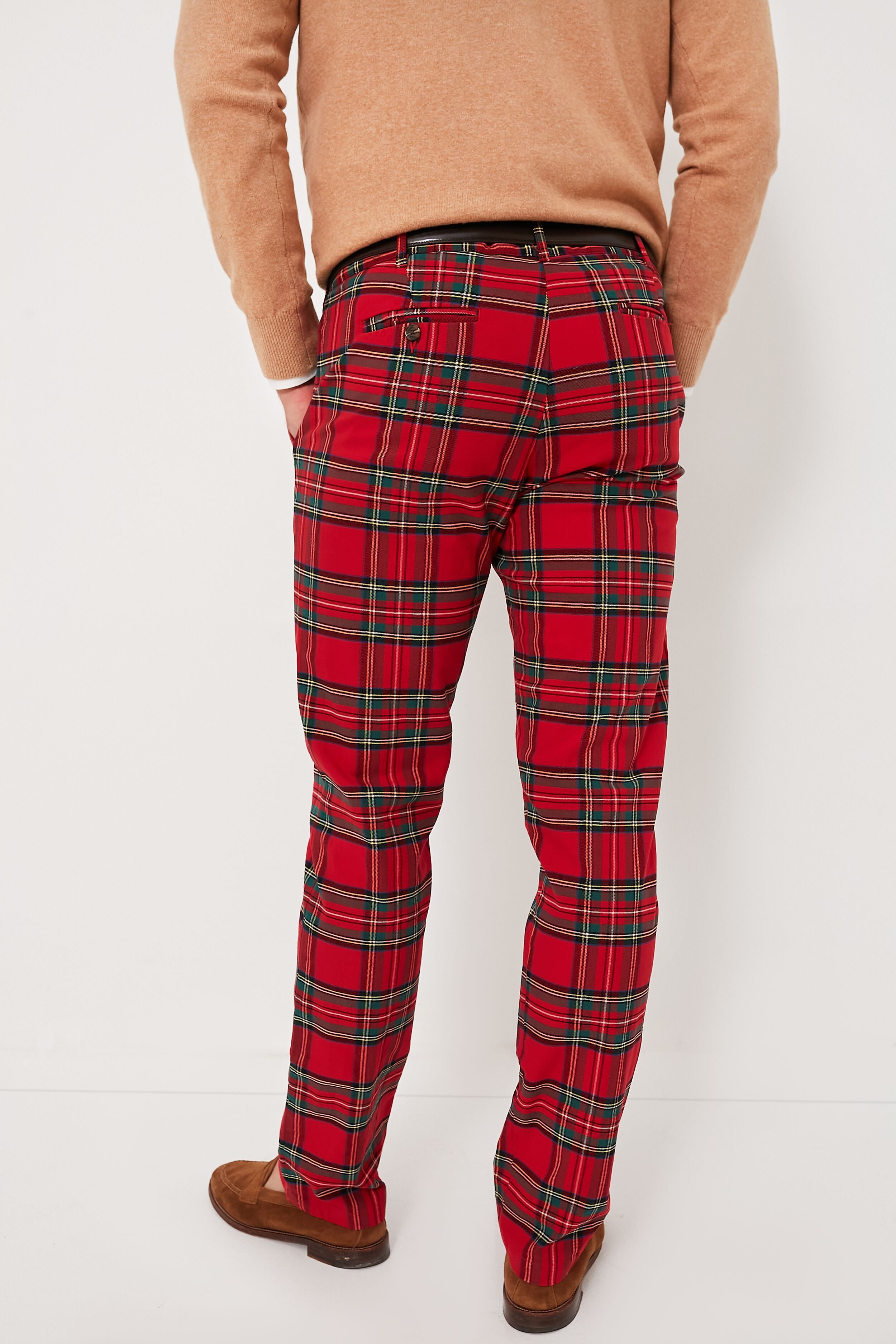 Royal Stewart Tartan Stretch Twill Harbor Pants (34" Inseam)-Beilave