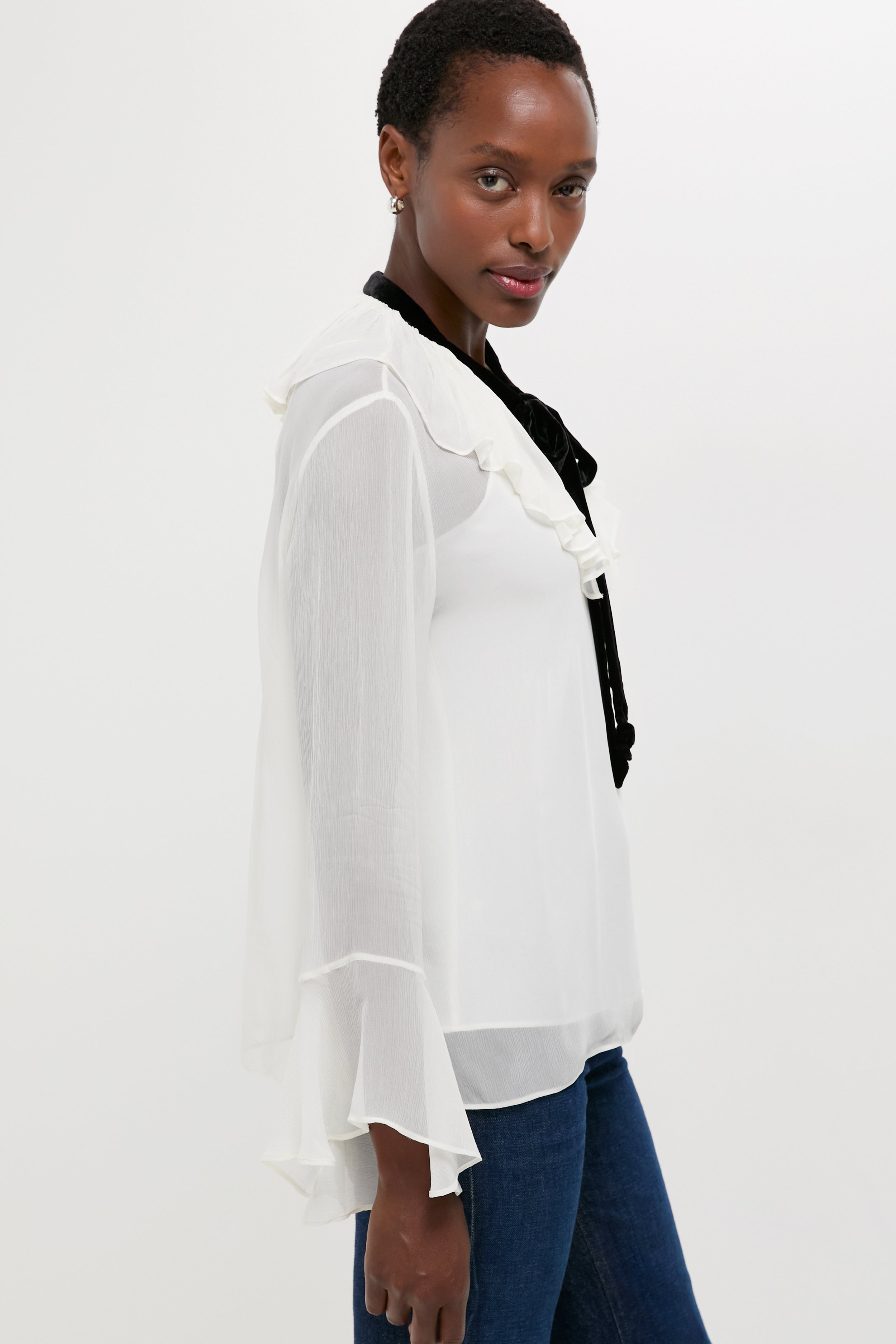 Trophy Cream Long Sleeve Collared Blouse-Beilave
