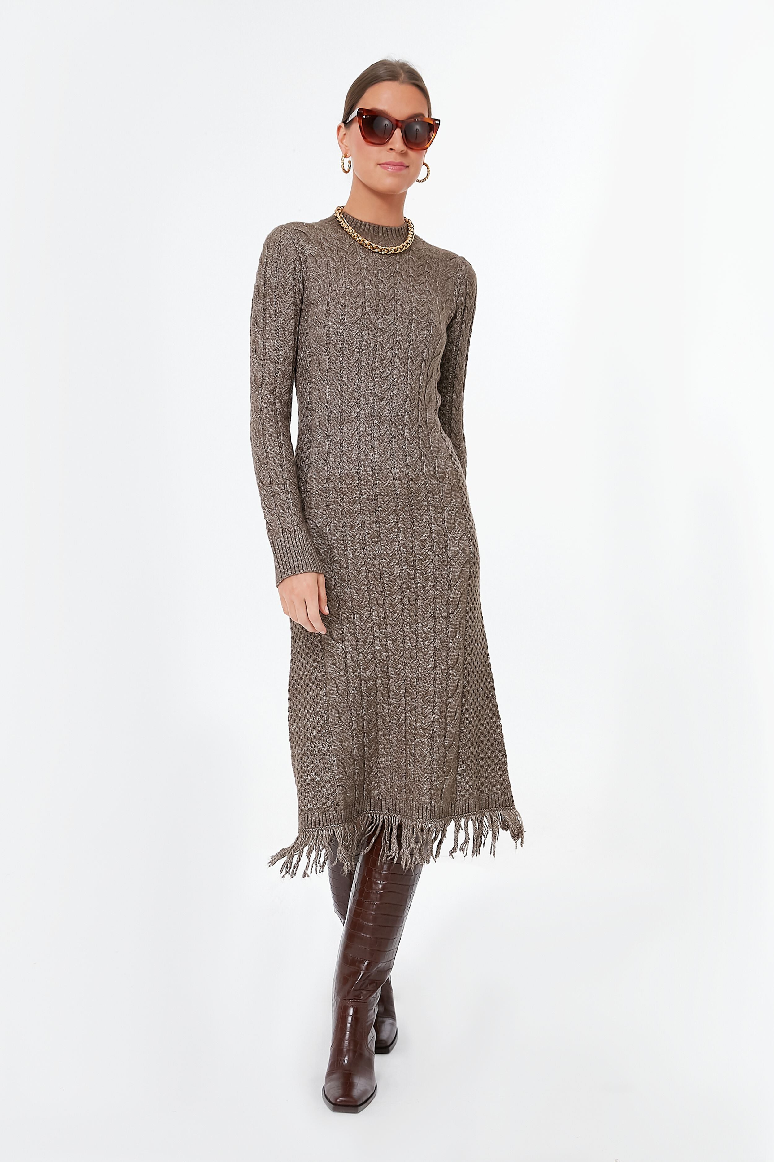 Olive Sweater Dress-Beilave