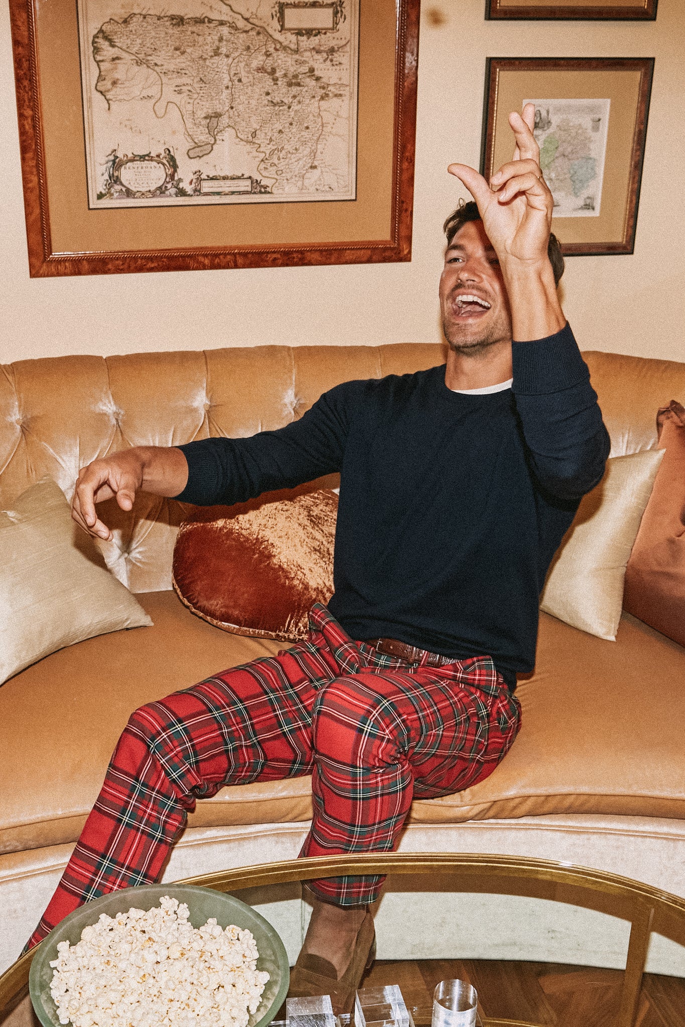 Royal Stewart Tartan Stretch Twill Harbor Pants (32" Inseam)-Beilave