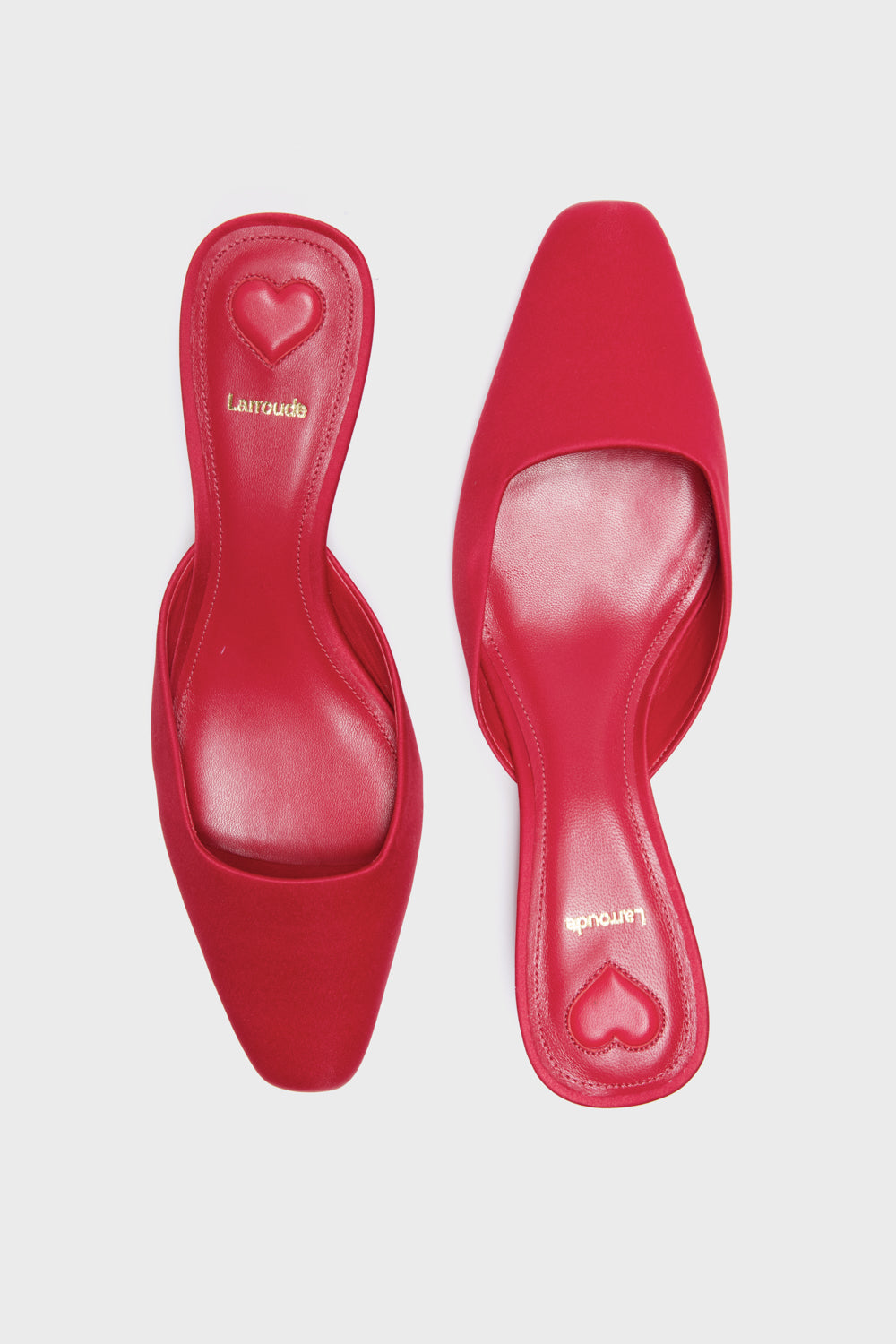 Cherry Satin Amal Mules-Beilave