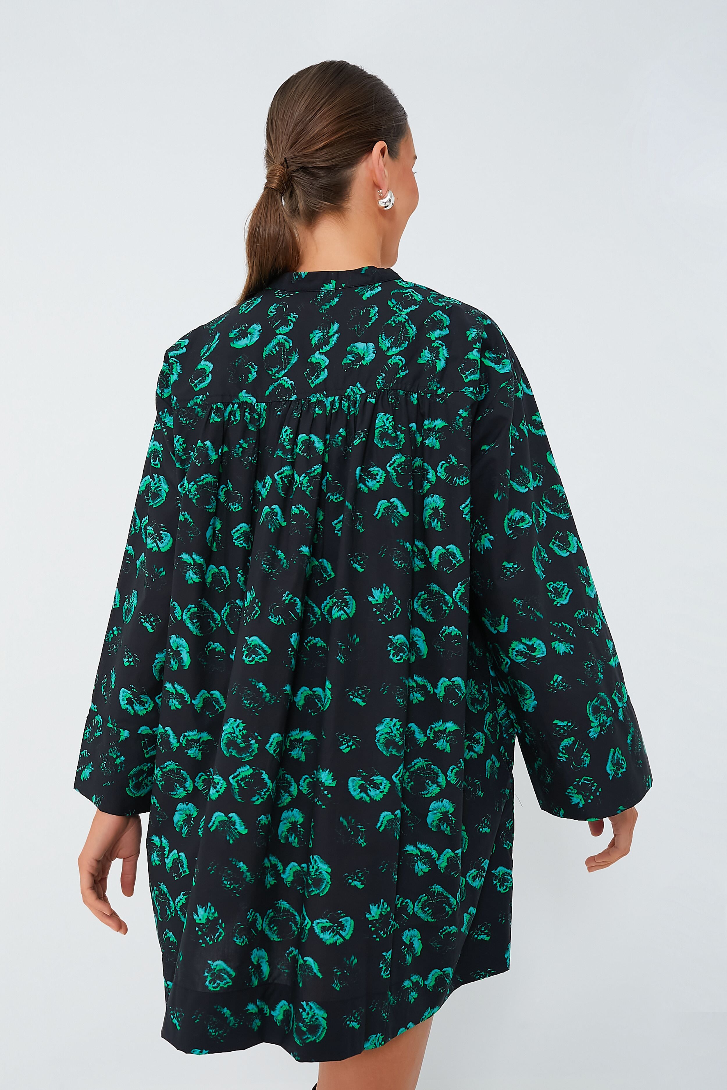 Green Distorted Pansy Abi Dress-Beilave