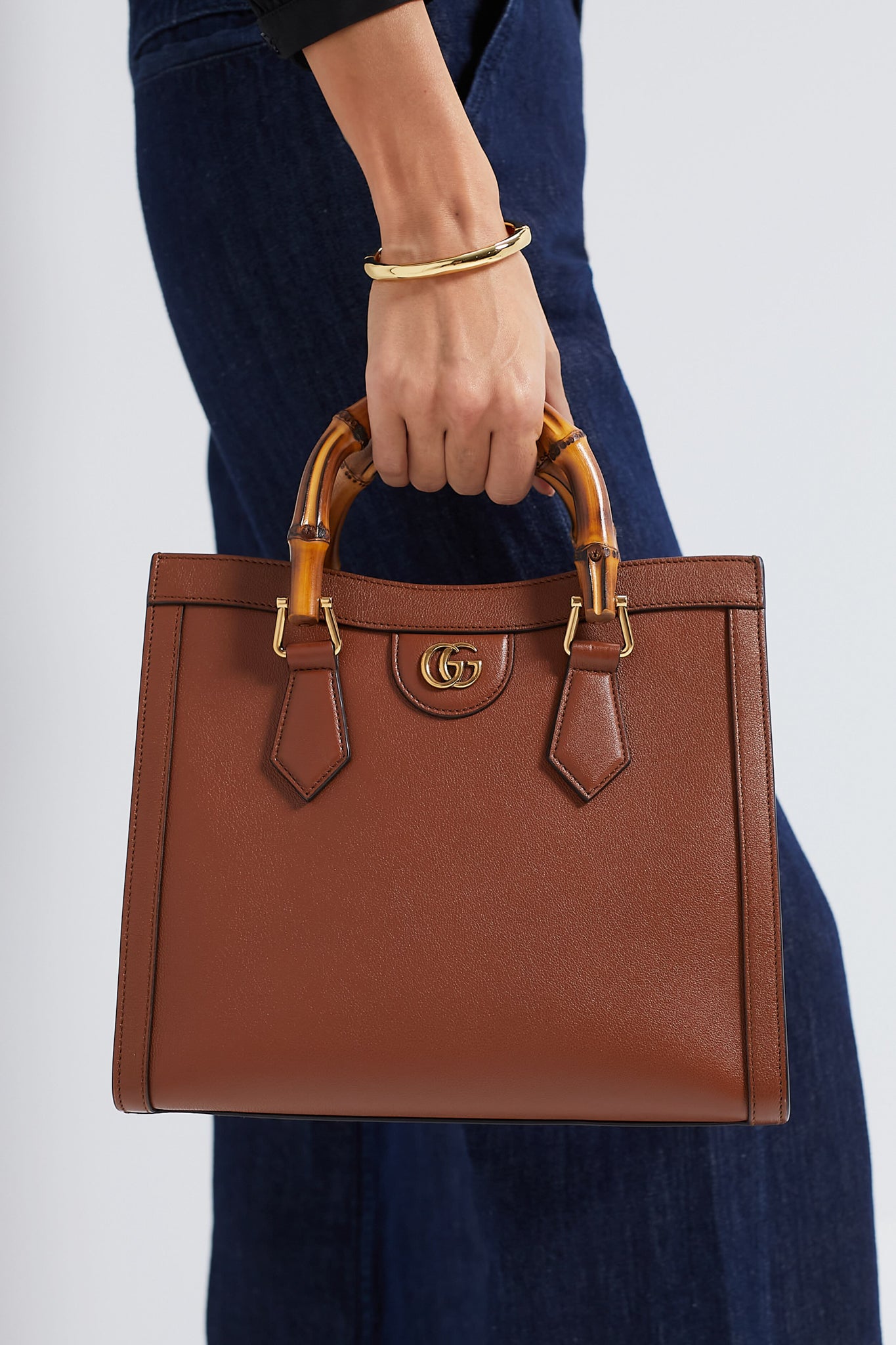 GUCCI Brown Bamboo Diana 2 Way Handbag-Beilave