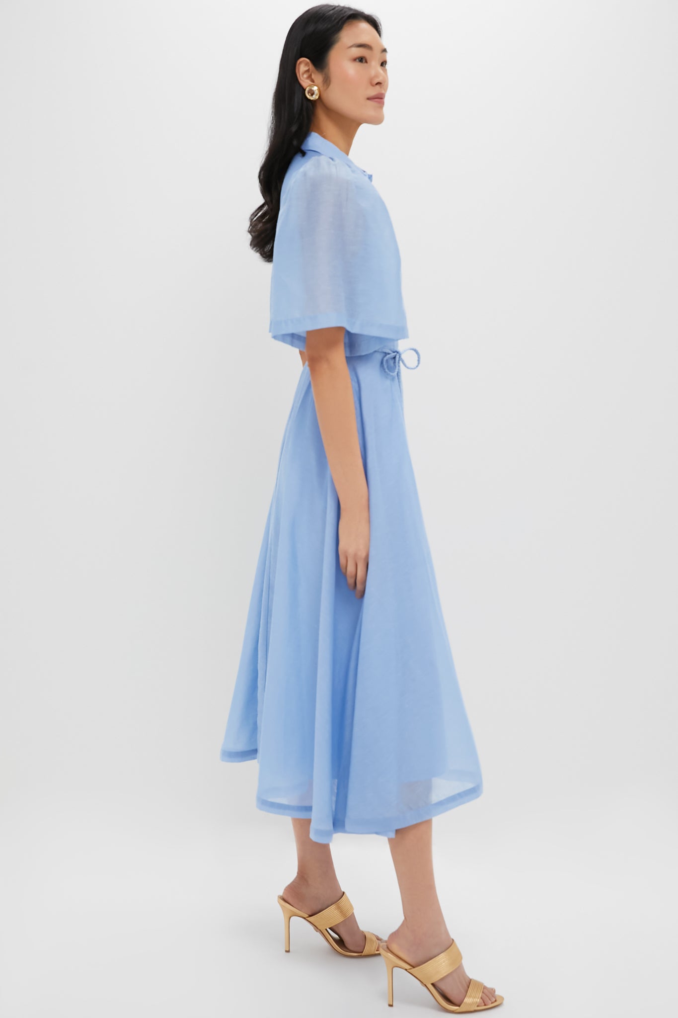 Powder Blue Cindy Midi Dress-Beilave