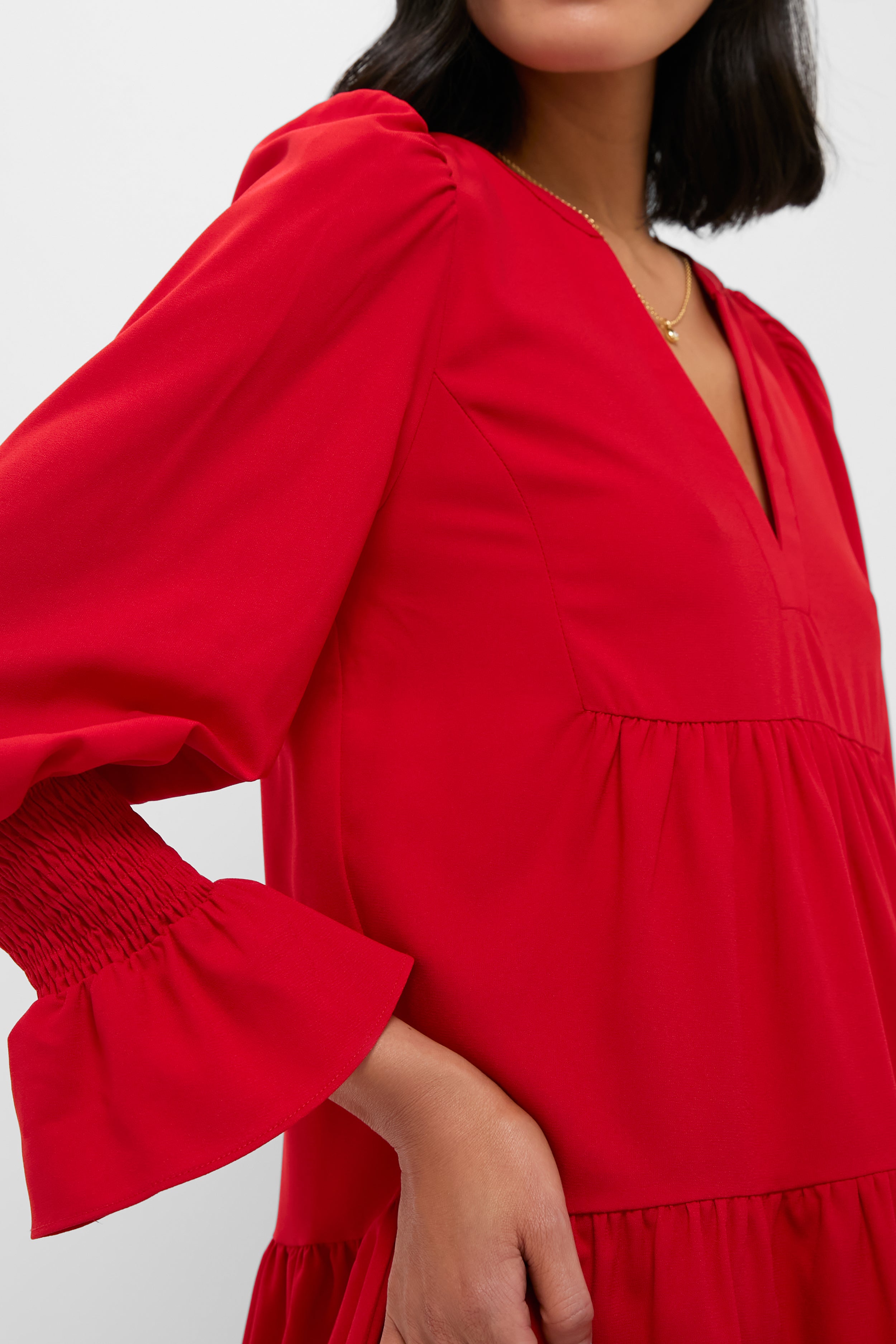 Red Crepe Kenzo Dress-Beilave