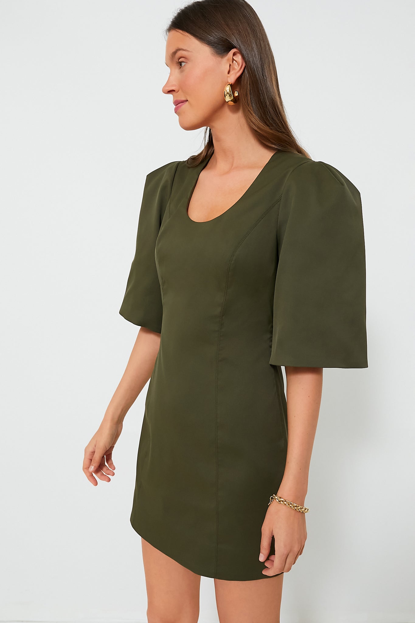 Olive Twill Ariella Dress-Beilave