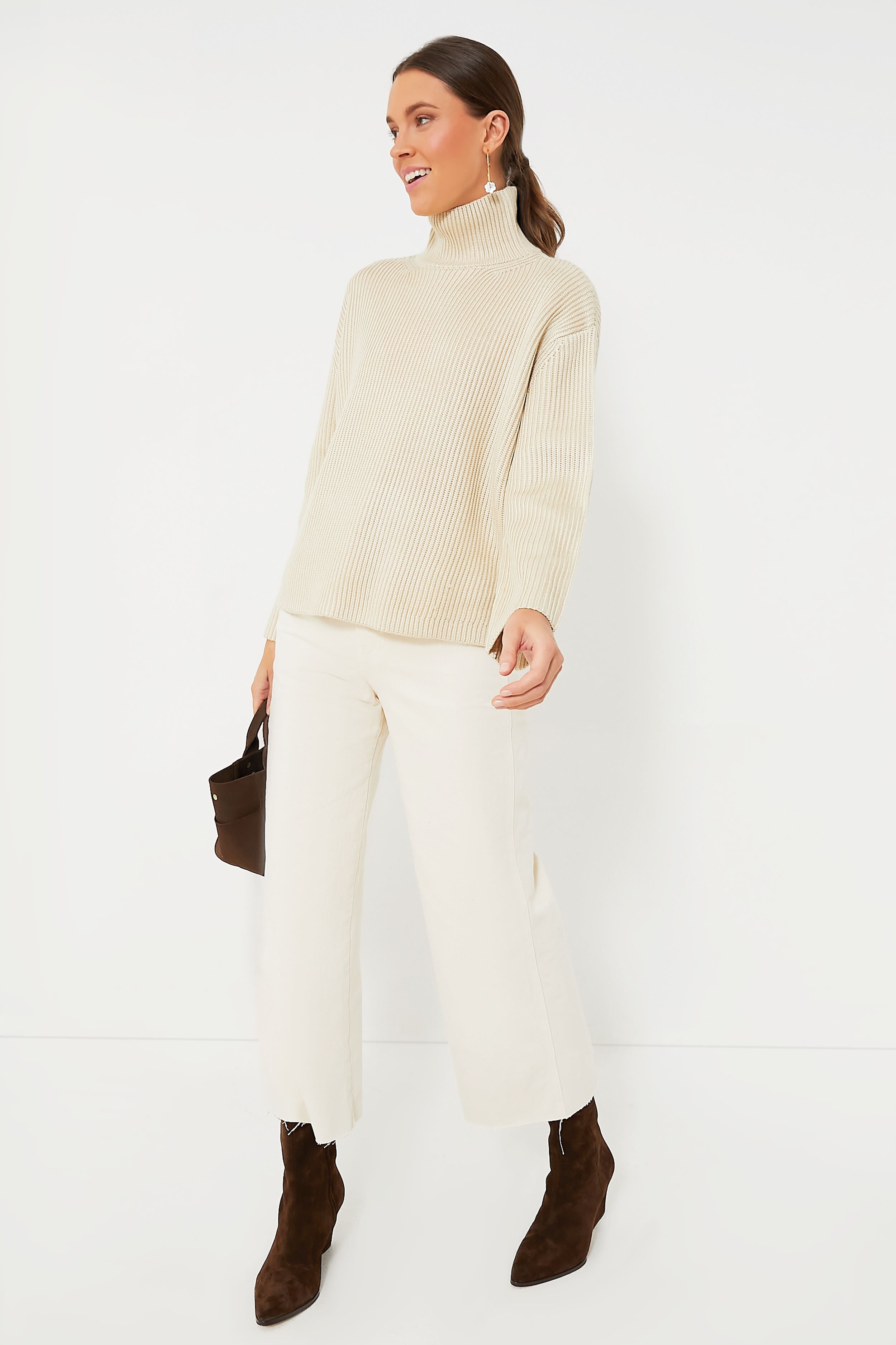 Tan Shimmer Knit Helen Sweater-Beilave