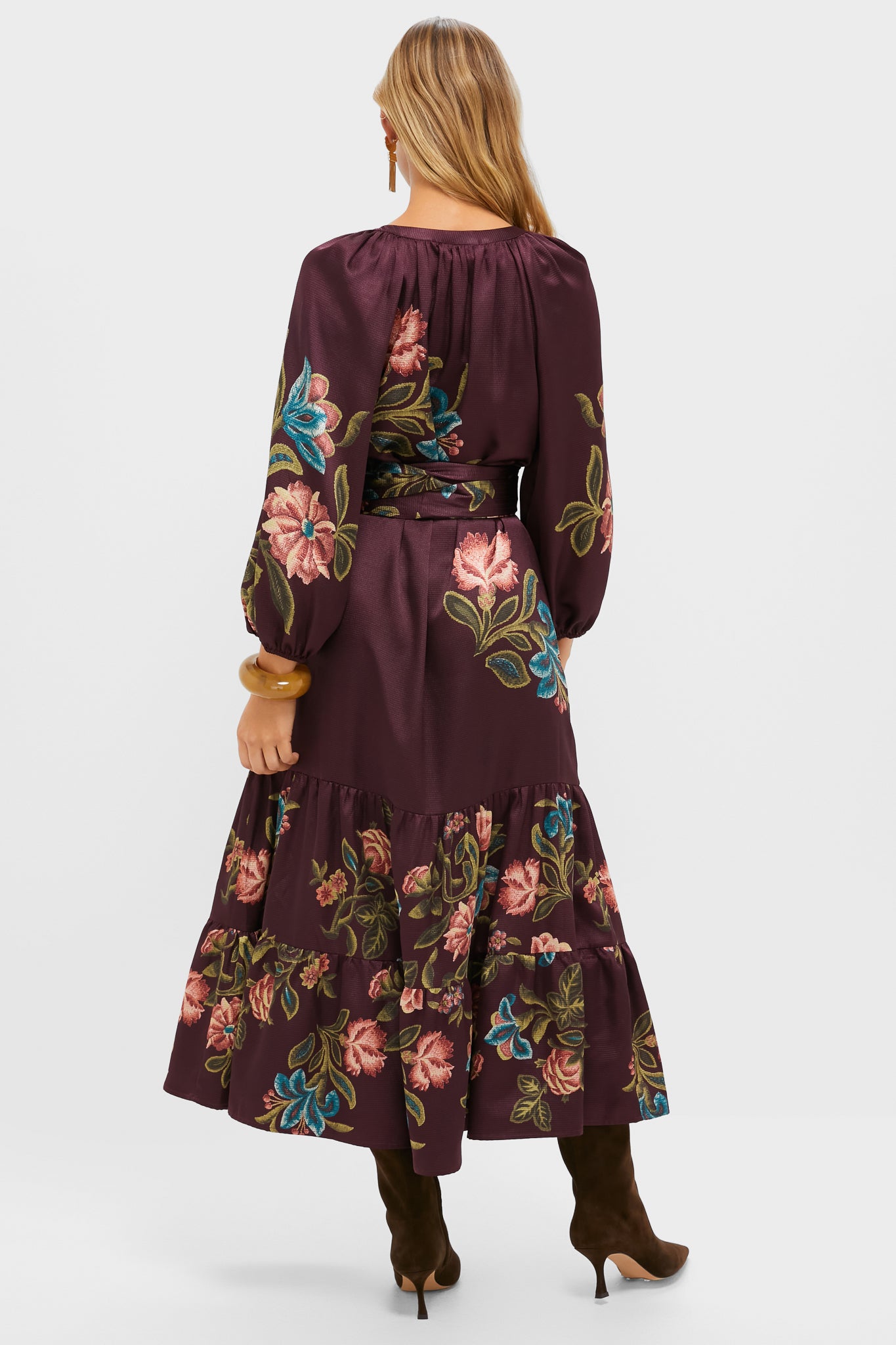 Winetasting Dianthus Jacquard Lyles Dress-Beilave