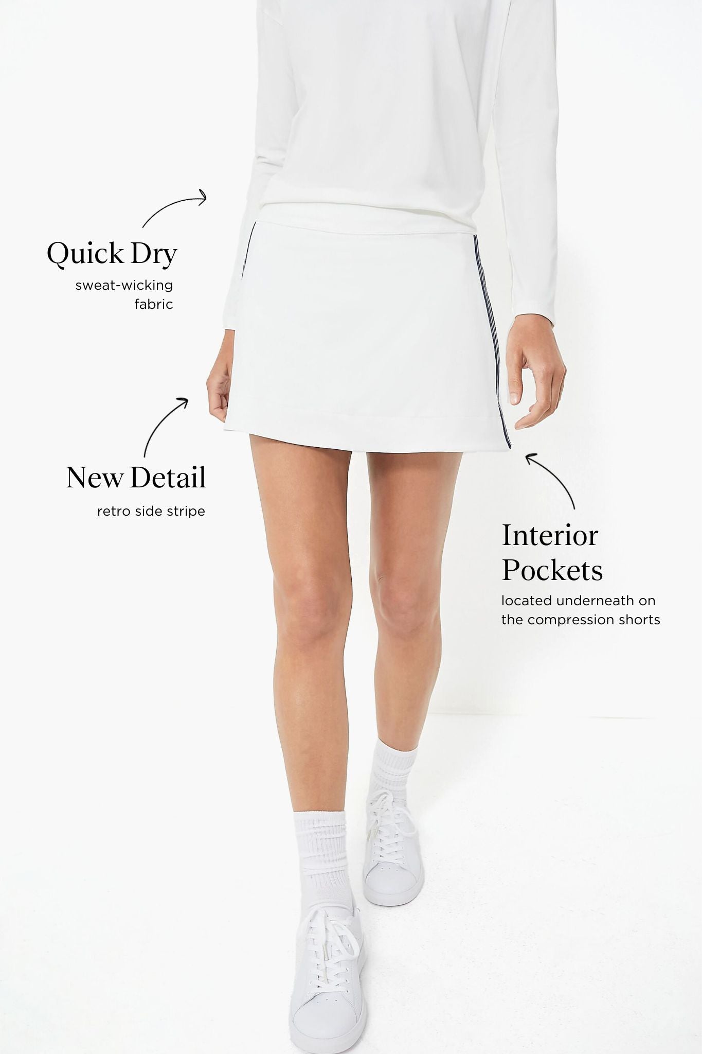 White Wildflower 14 Inch Elena Tennis Skirt-Beilave