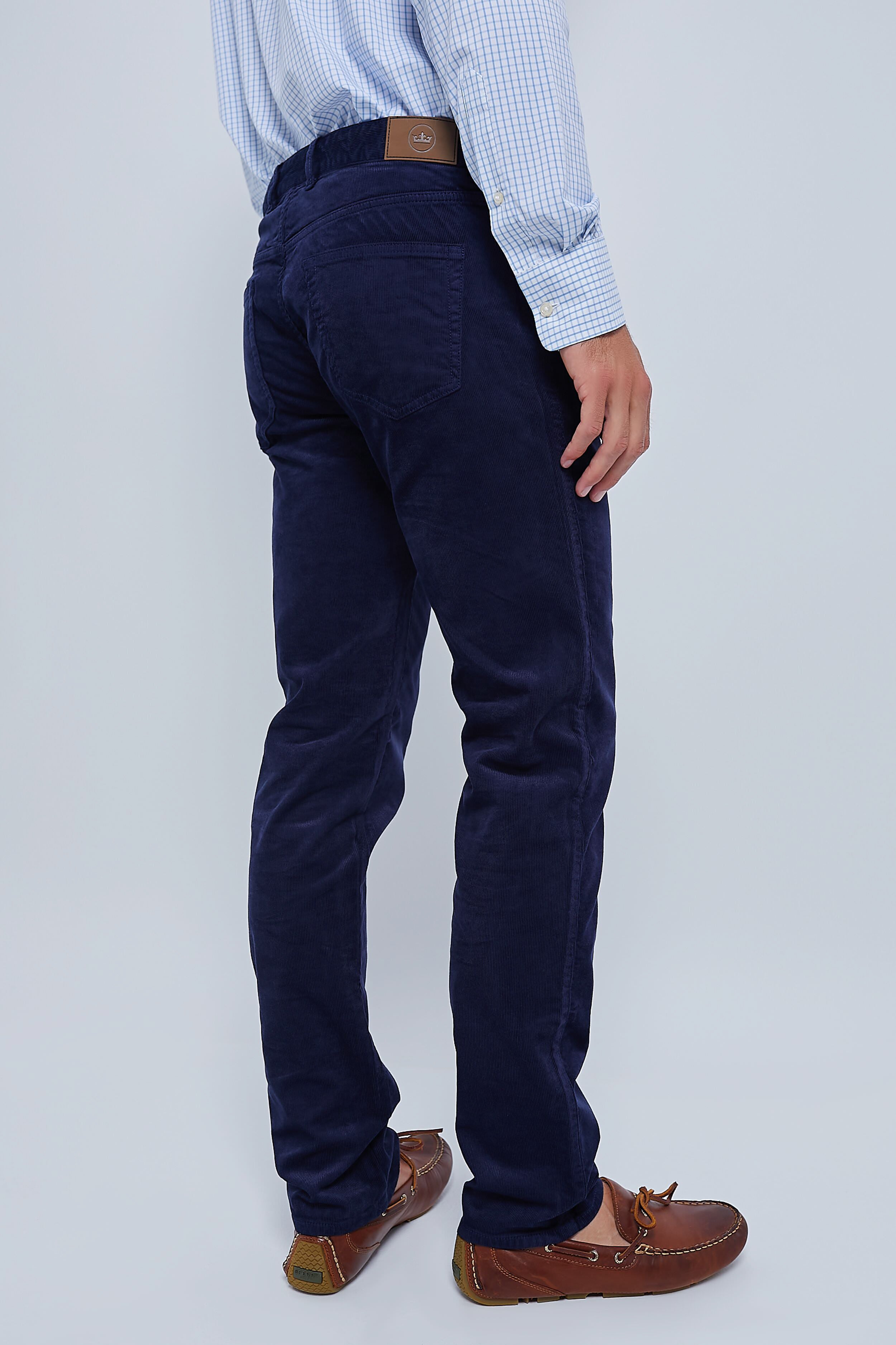 Navy Superior Soft Corduroy Five-Pocket Pant-Beilave