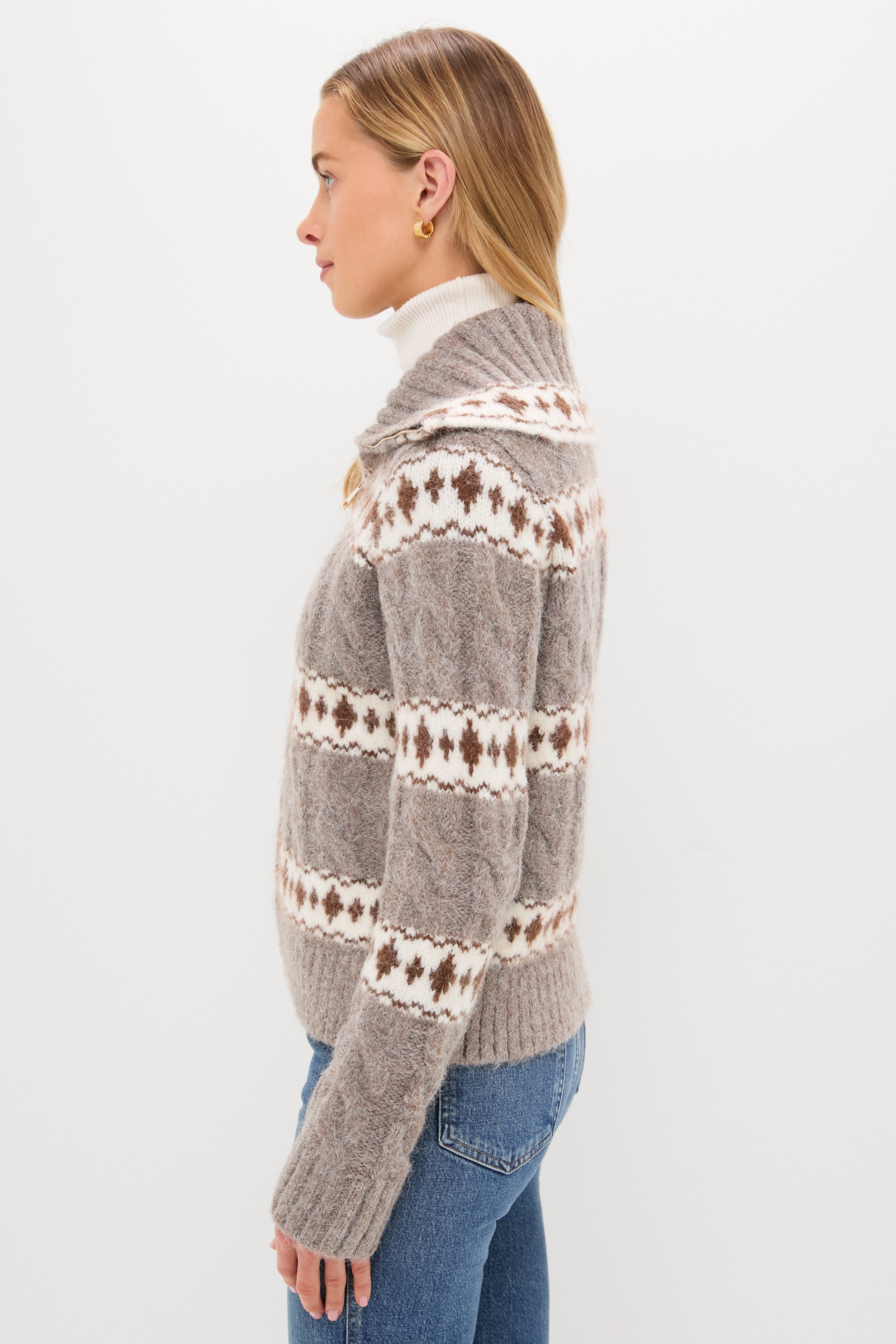 Striped Fair Isle Kinvara Cardigan-Beilave