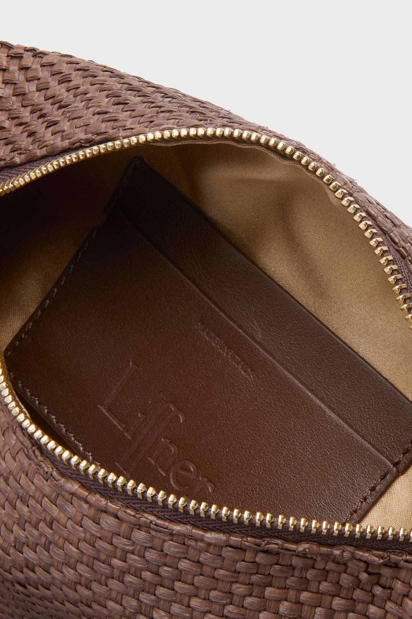 Caramel Raffia Micro Pillow Pouch-Beilave