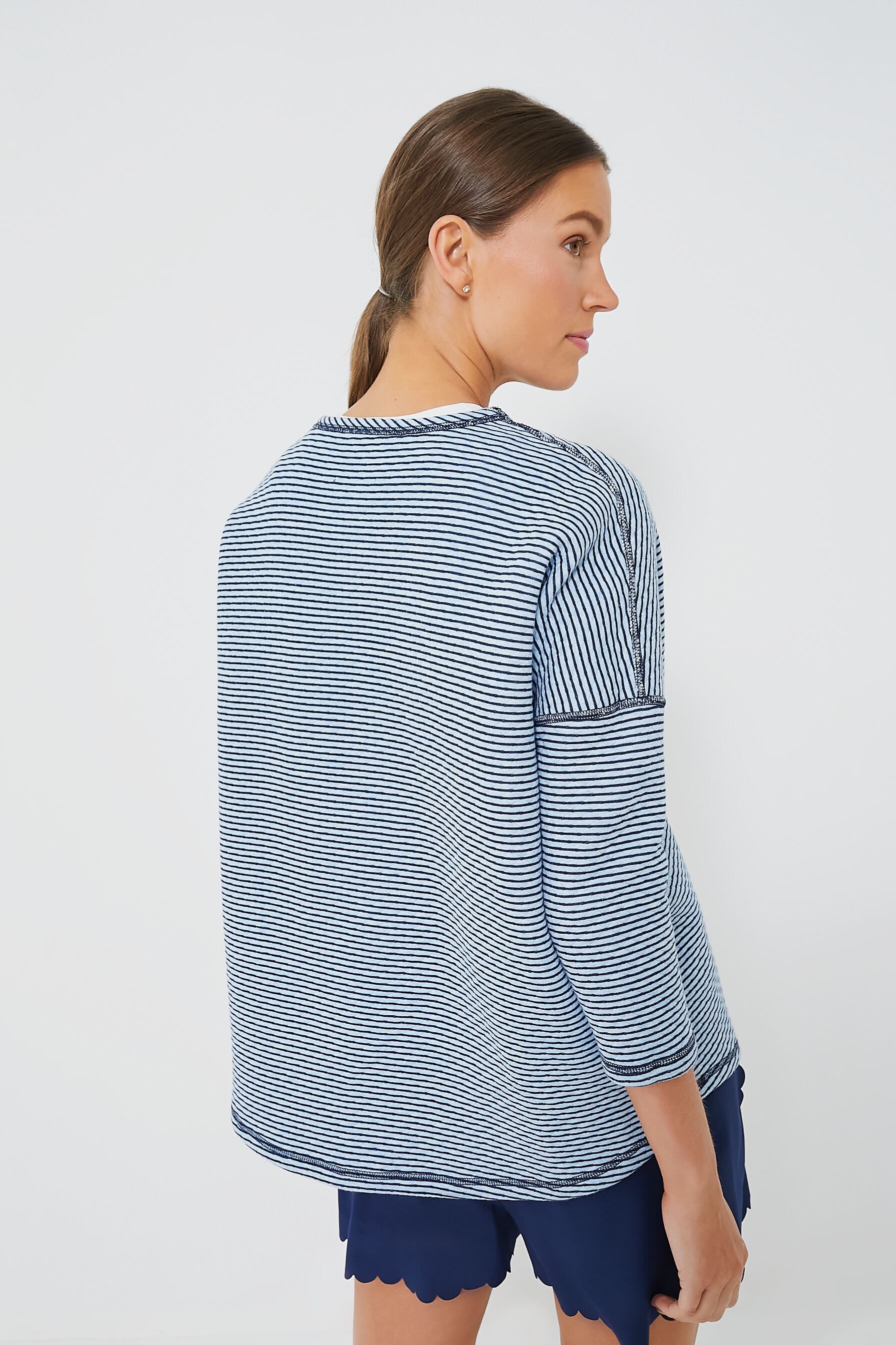 Reversible Heathered Blue Ally Swing Sweatshirt-Beilave