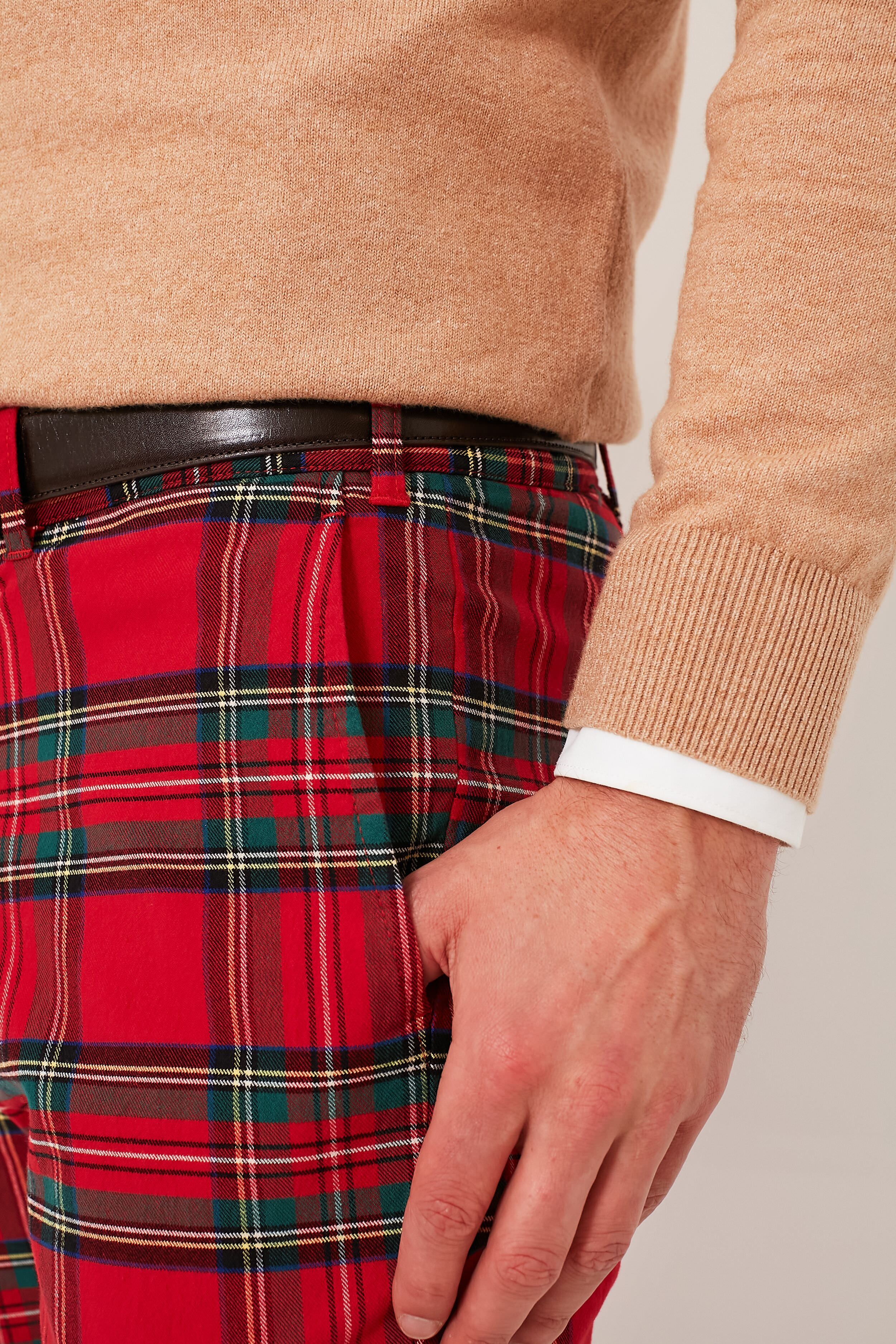 Royal Stewart Tartan Stretch Twill Harbor Pants (34" Inseam)-Beilave