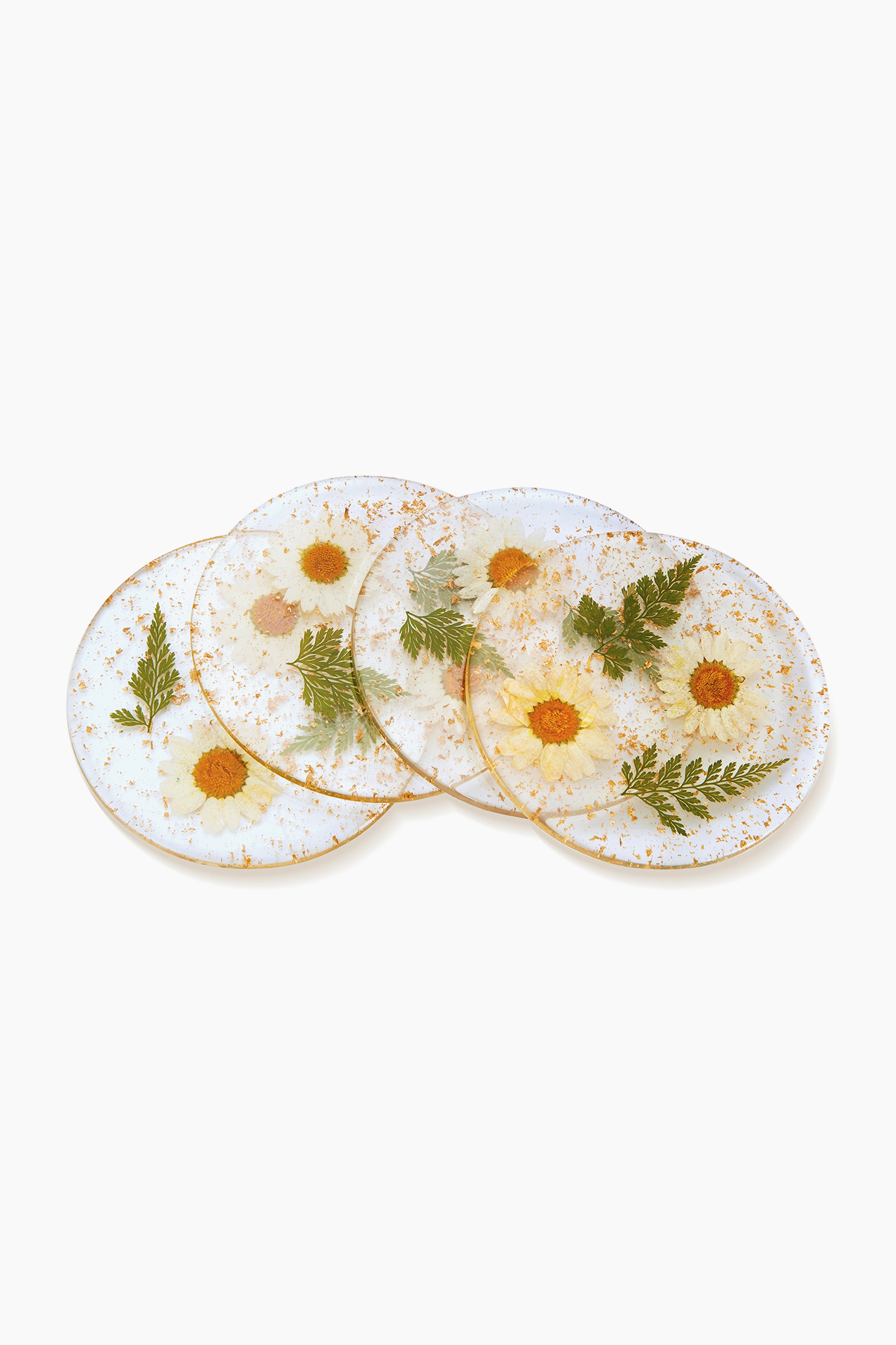 Pressed Flower Coasters Set of 4-Beilave