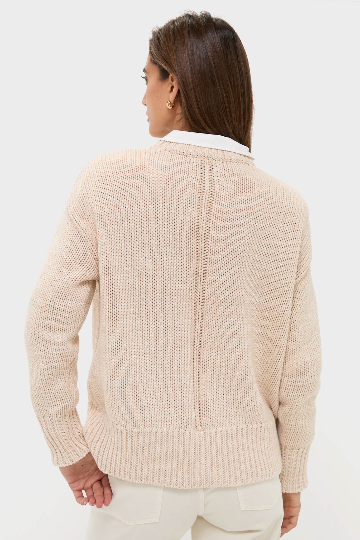 Sandstone Cotton Cliff Crewneck Sweater-Beilave