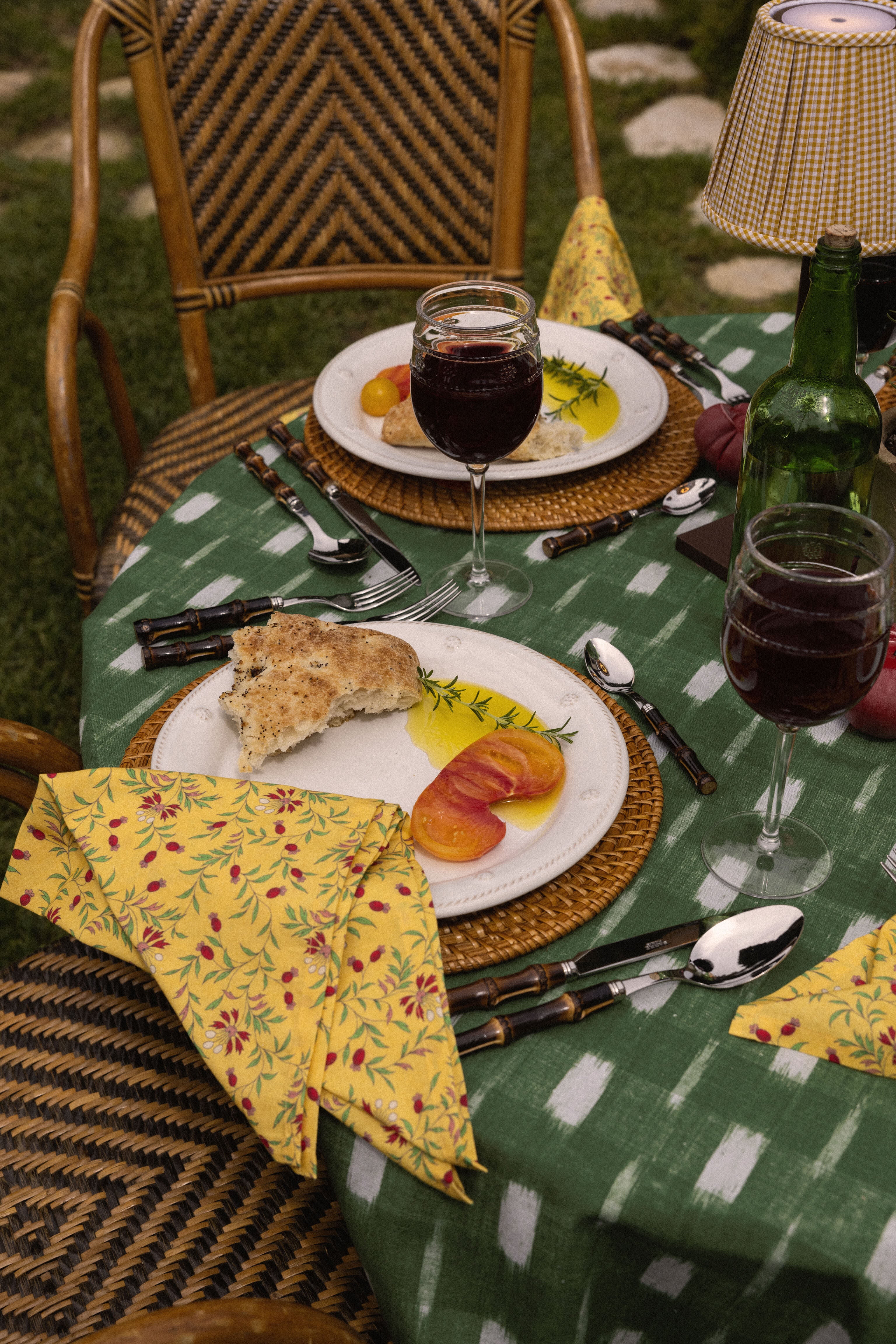 Fern Brushed Ikat Round Tablecloth-Beilave