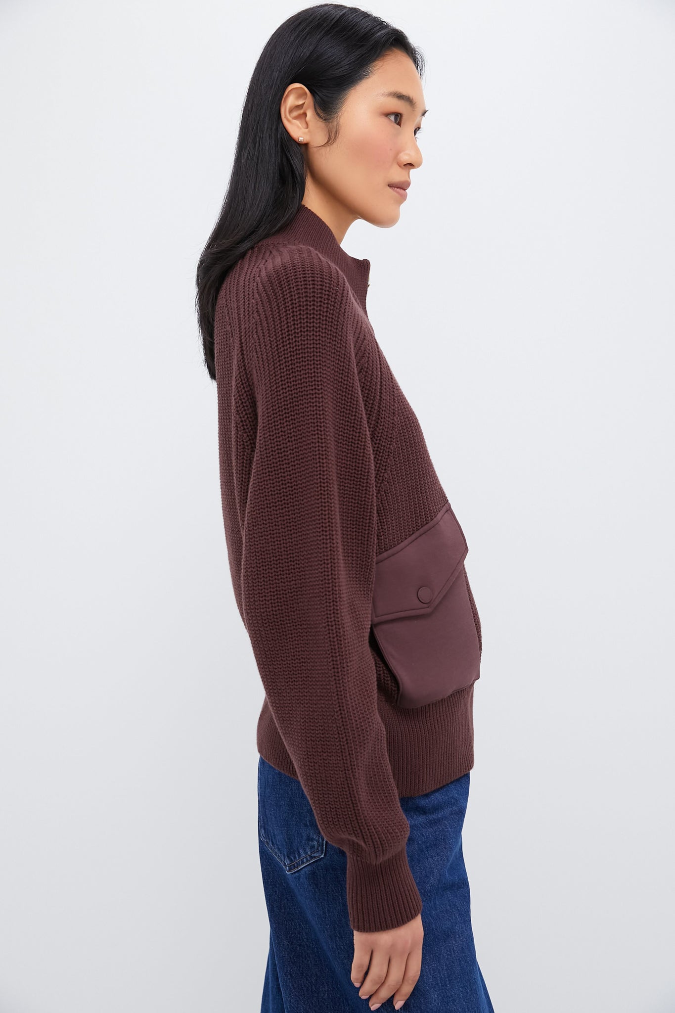 Deep Mahogany Tessa Knit Jacket-Beilave