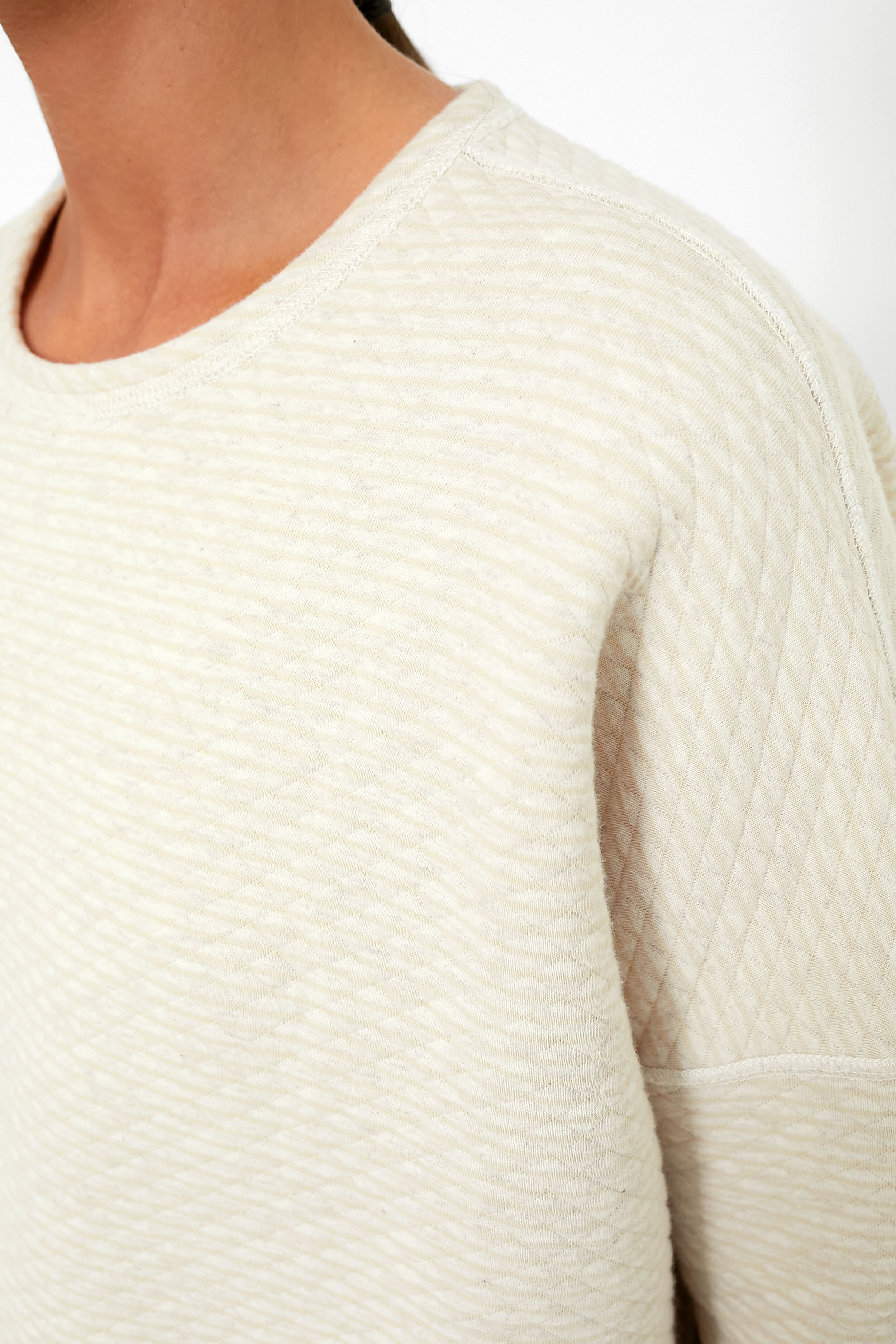 Reversible Heathered Ivory Ally Swing Sweatshirt-Beilave