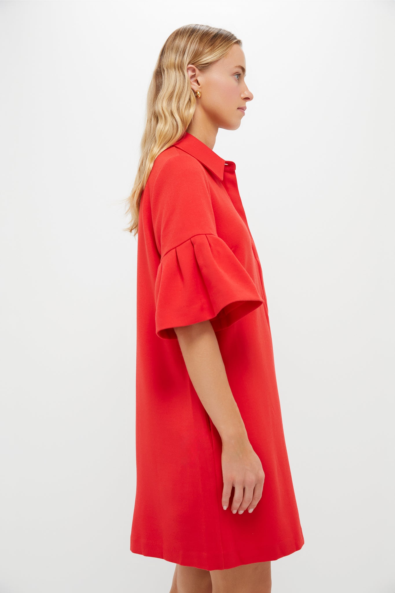Red Crepe Massey Dress-Beilave
