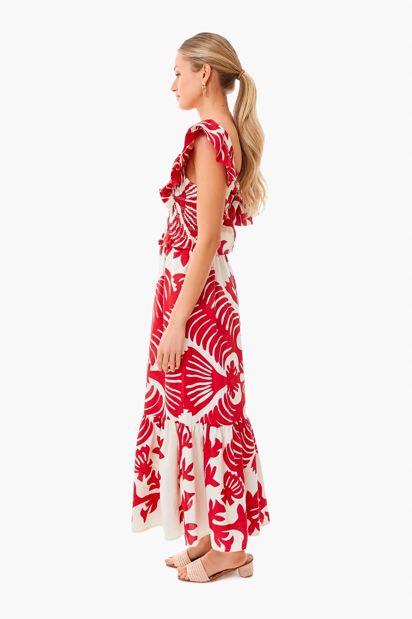 Ruby Henrietta Print Smocked Slip Dress-Beilave