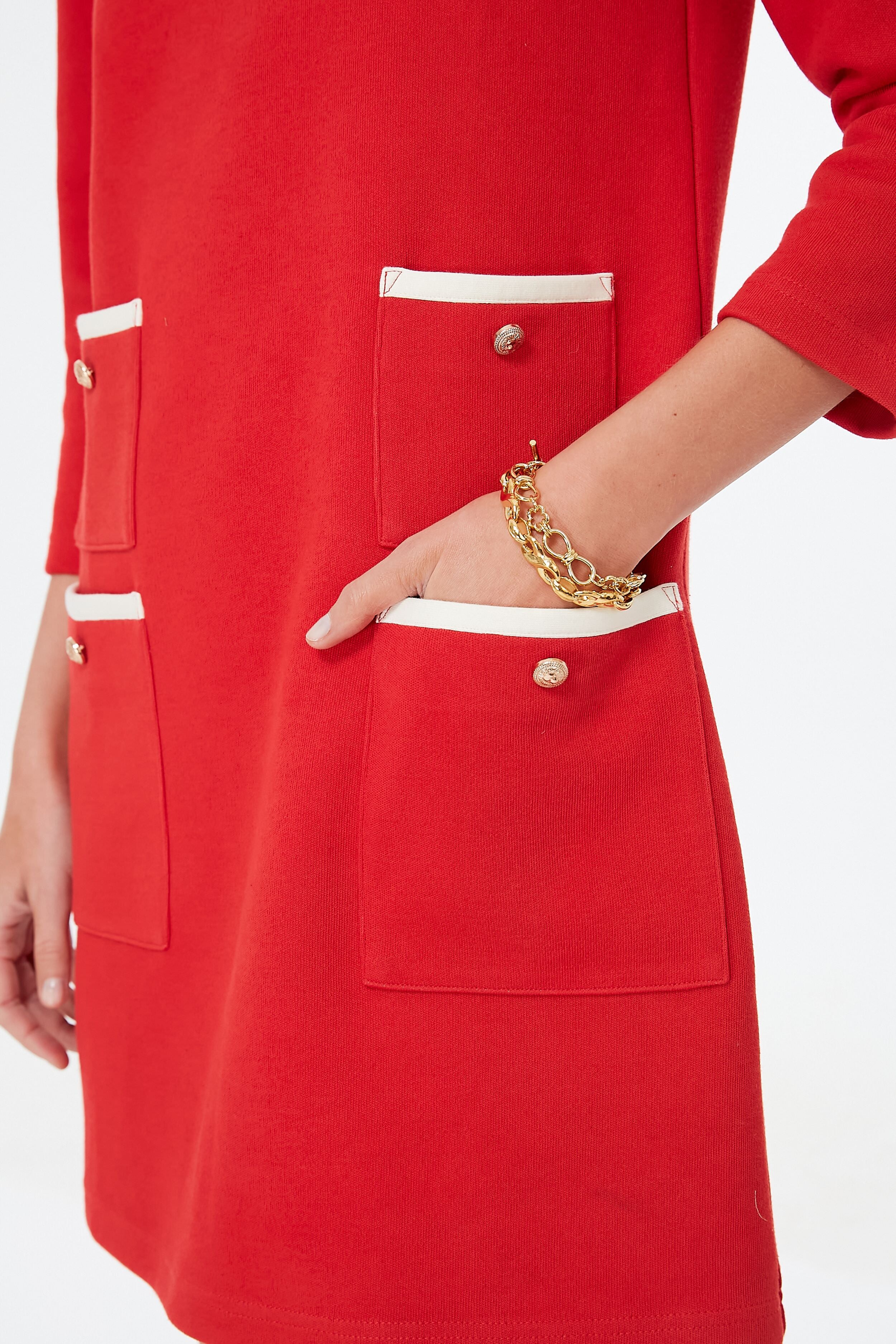 Red Francoise Mod Mini Dress-Beilave